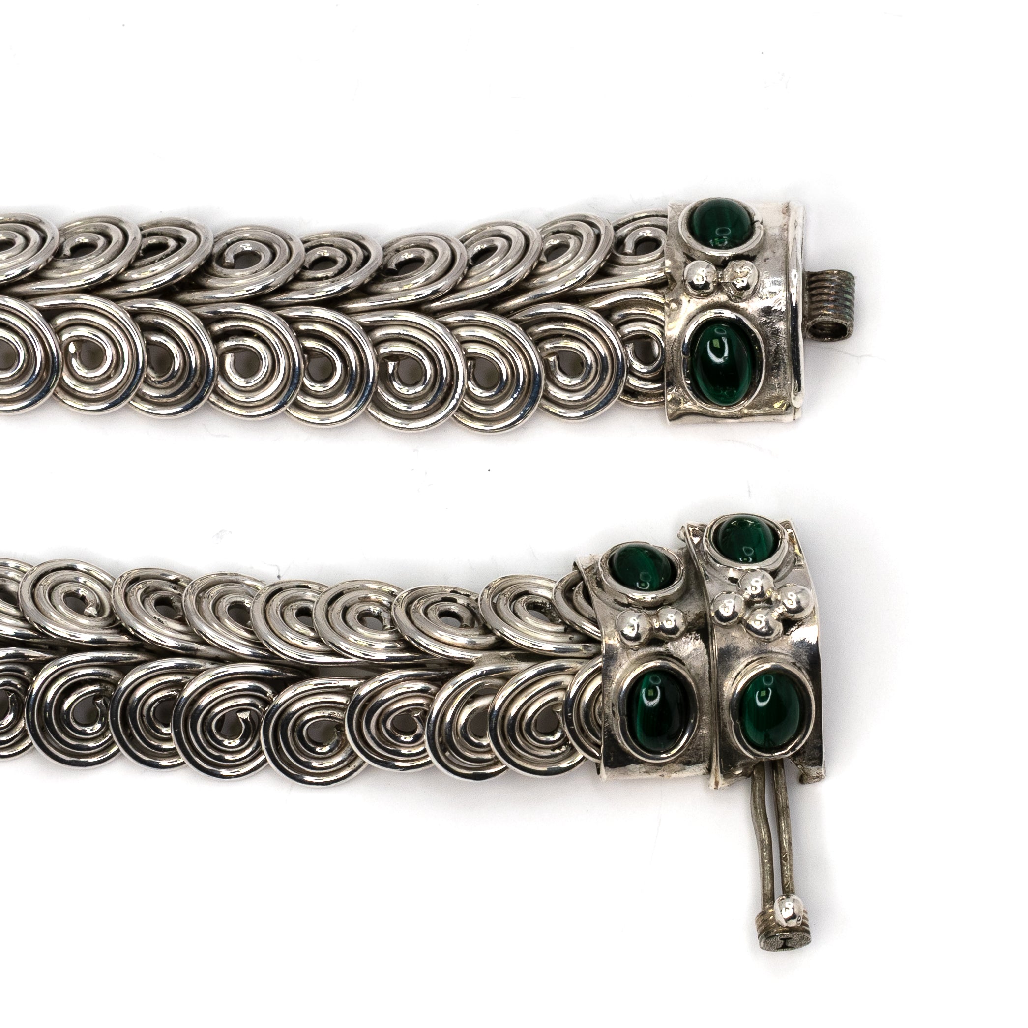 Silver Malachite Serpent Necklace