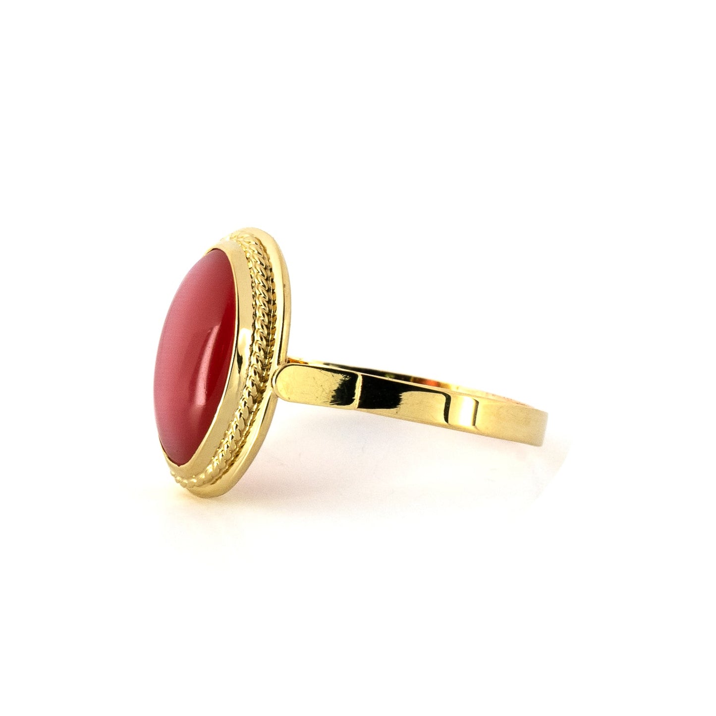 Oval Rose Gem Gold Ring
