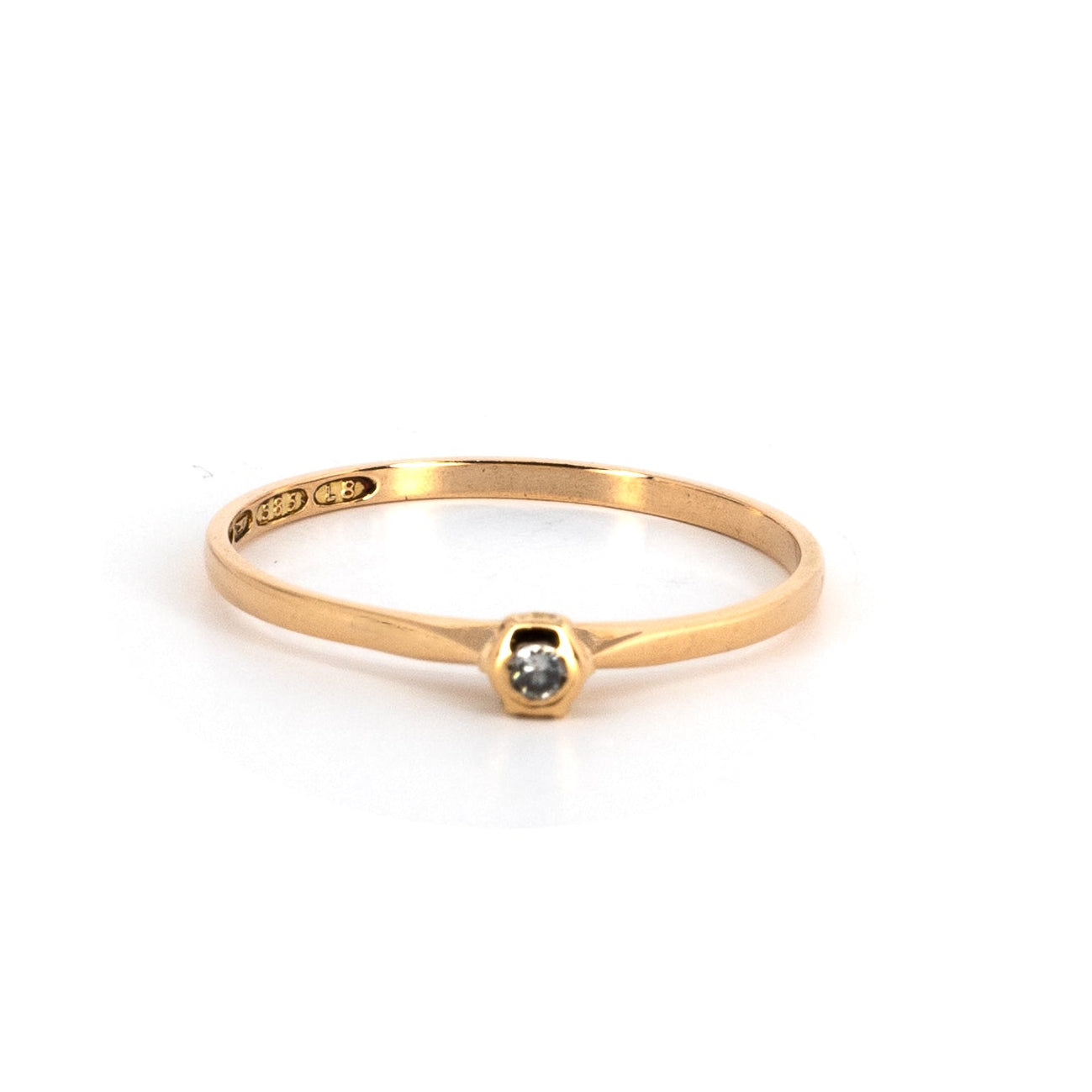 Minimalistinen Solitaire Timanttisormus