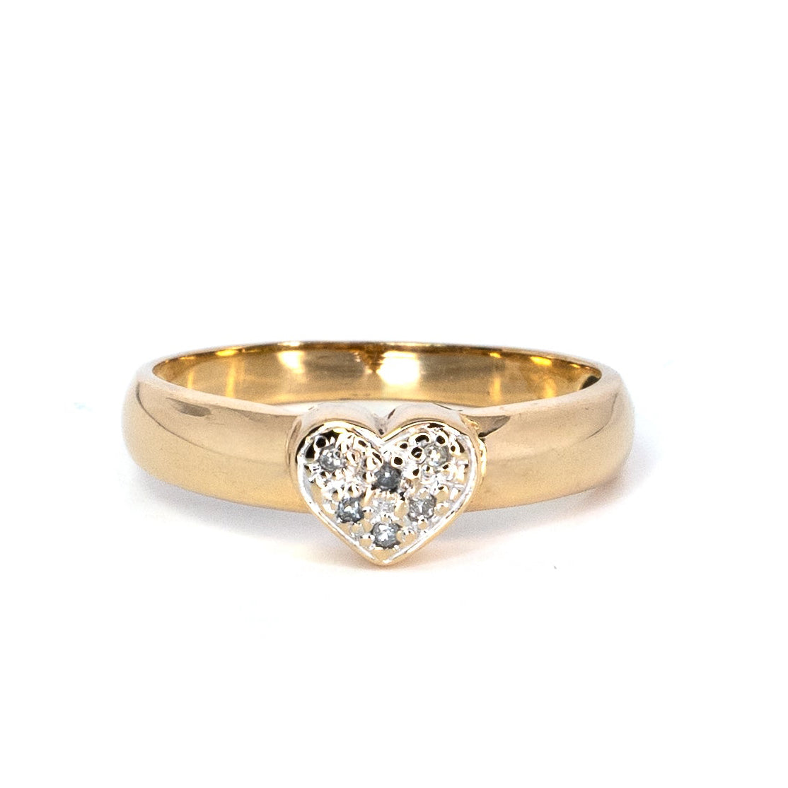Diamond Heart Gold Ring