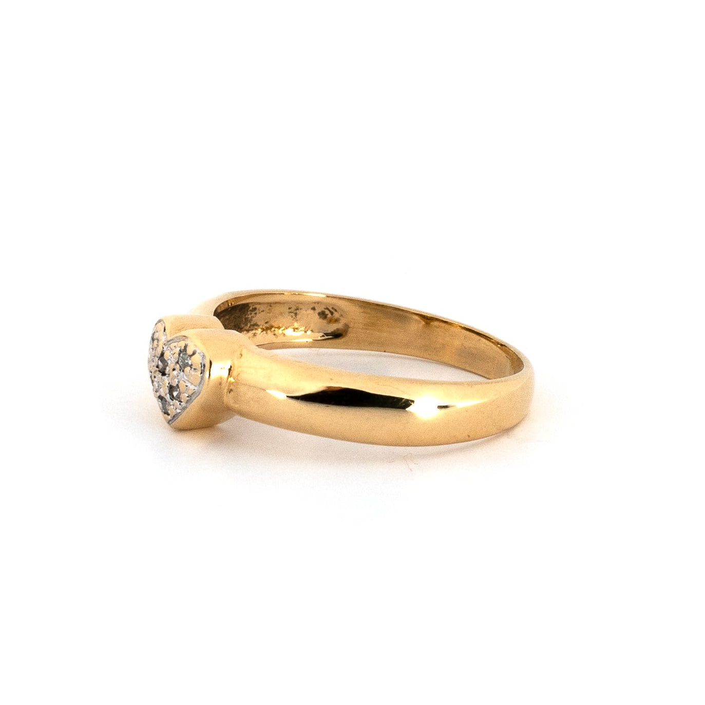 Diamond Heart Gold Ring