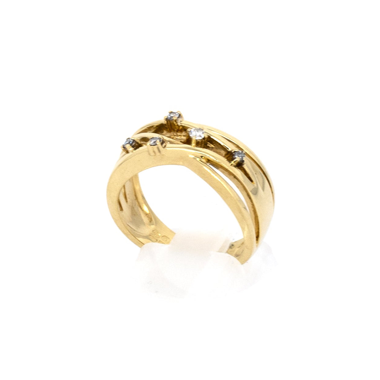 Bypass Diamond and Gold Ring