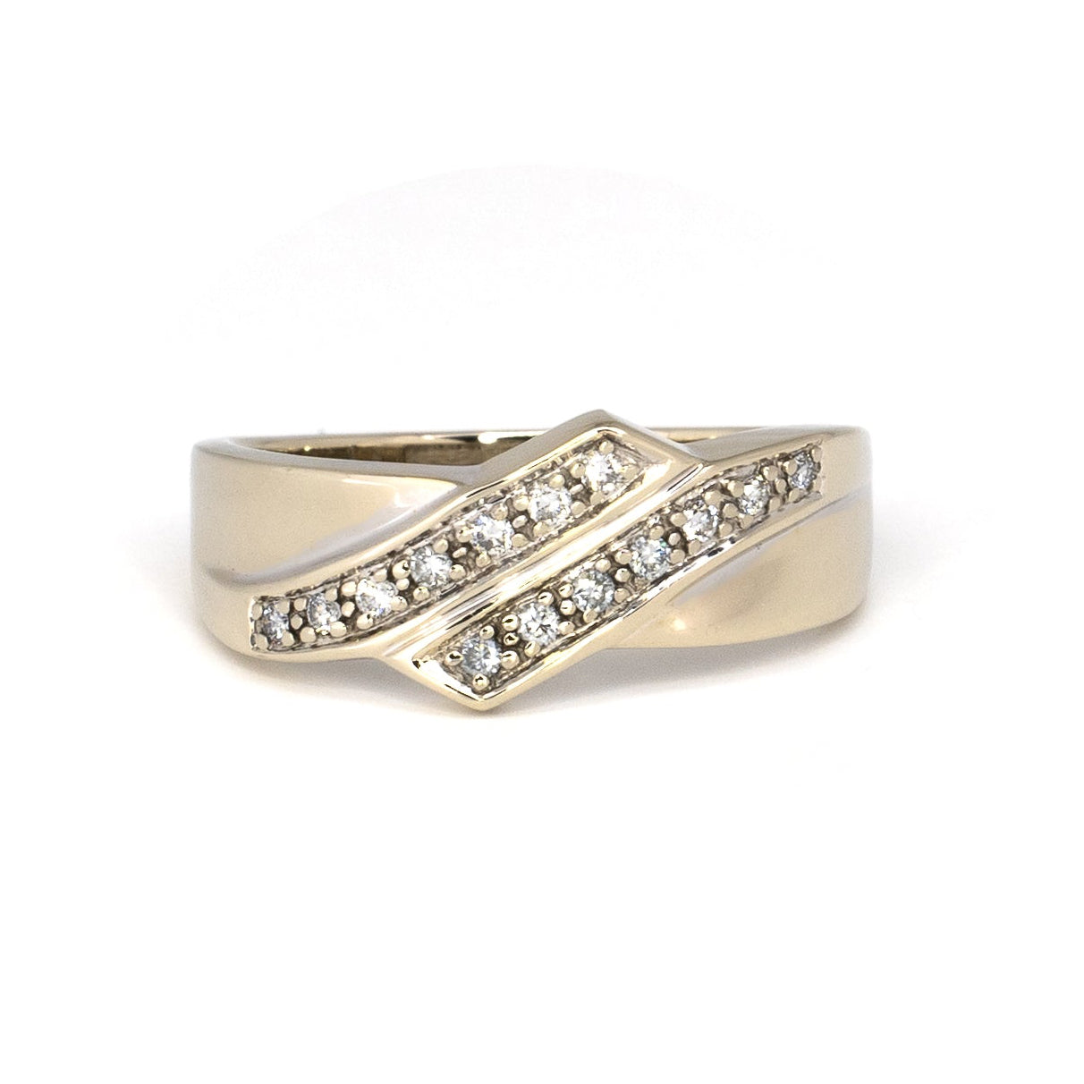 White Gold Bypass Diamond Ring