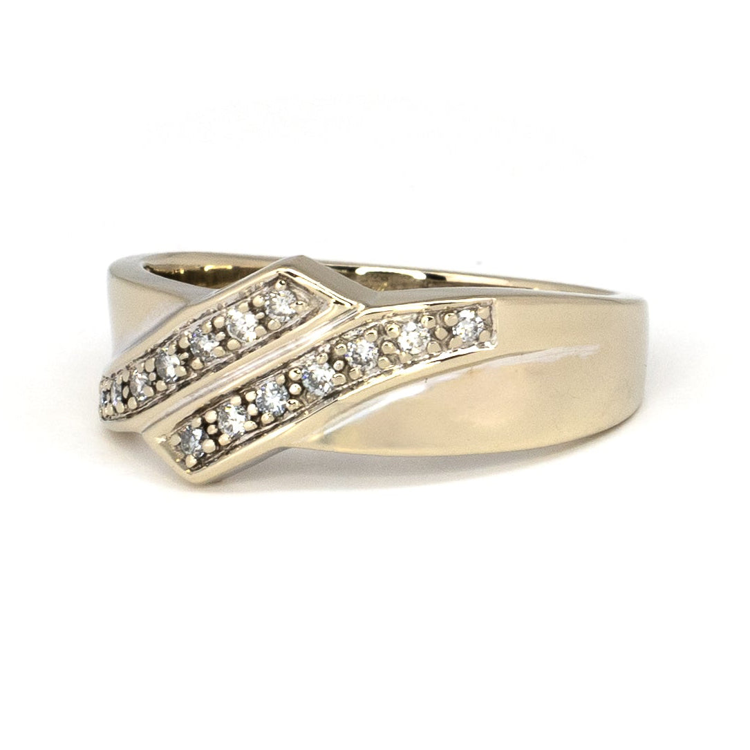 White Gold Bypass Diamond Ring