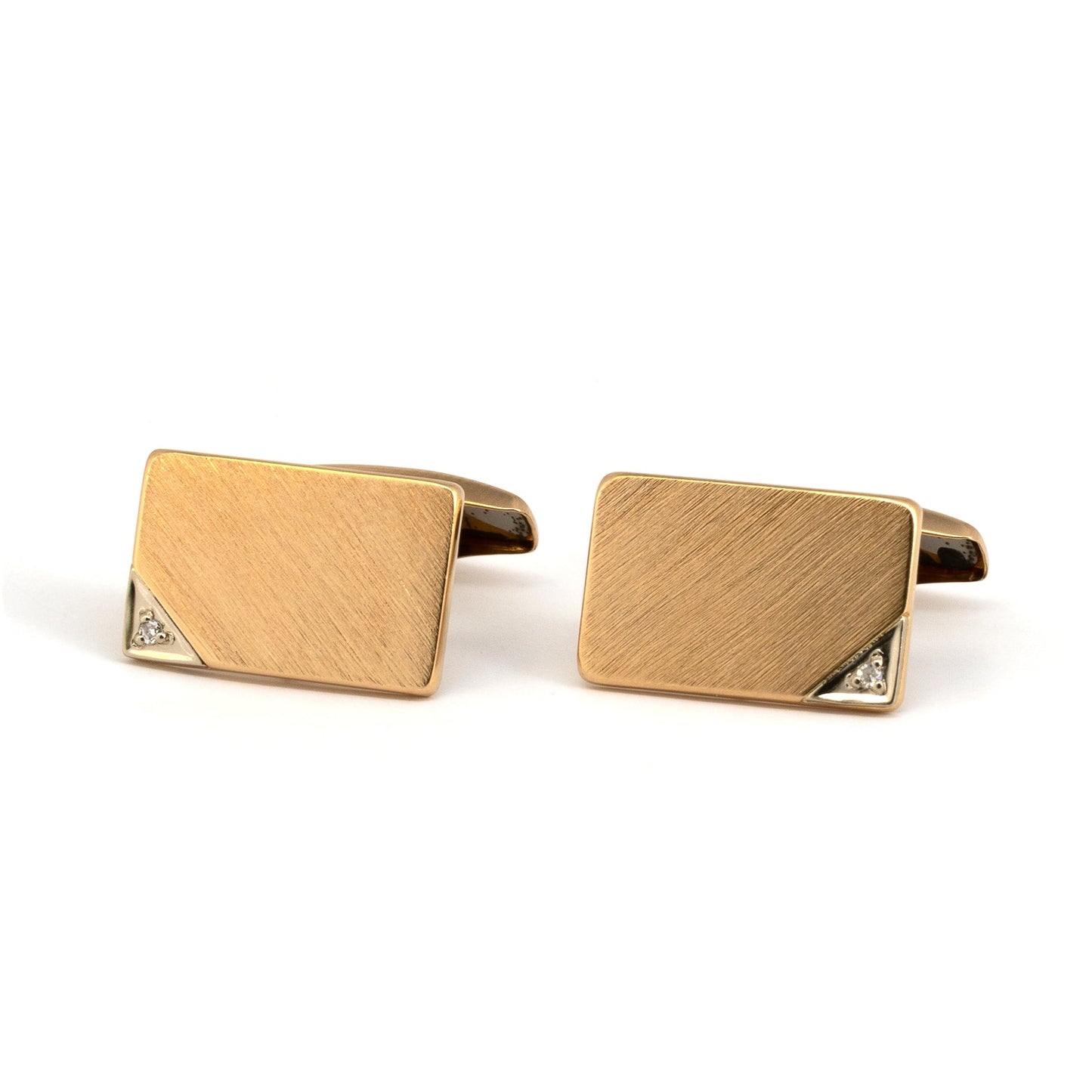 Gold Cufflinks with Diamonds