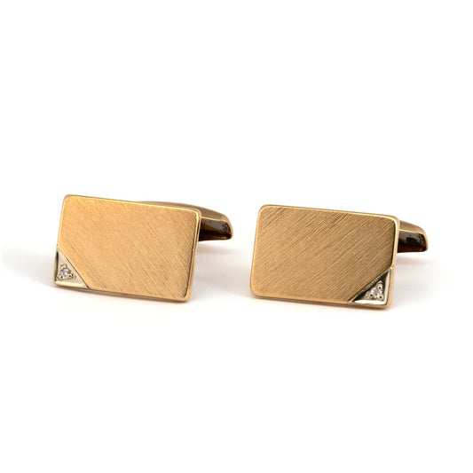 Gold Cufflinks with Diamonds