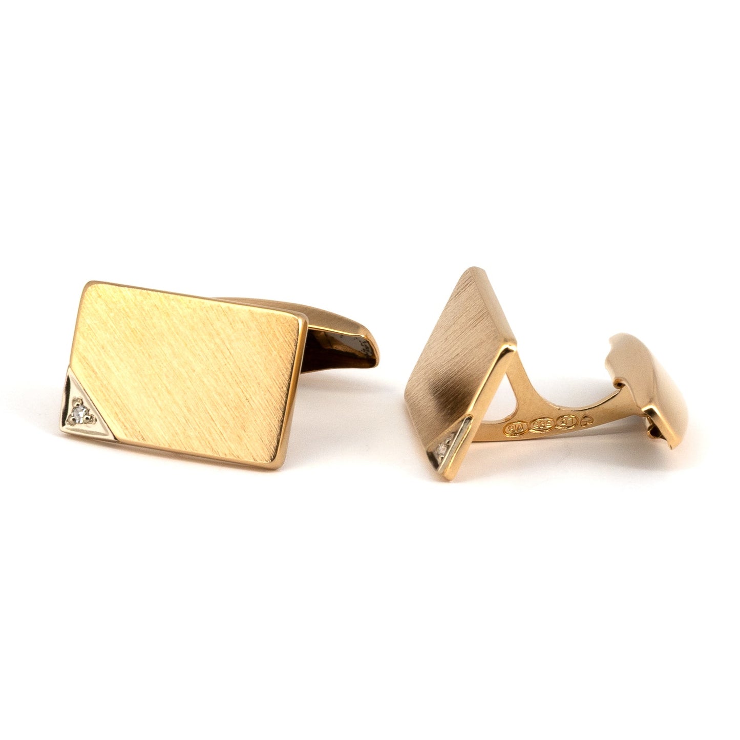 Gold Cufflinks with Diamonds