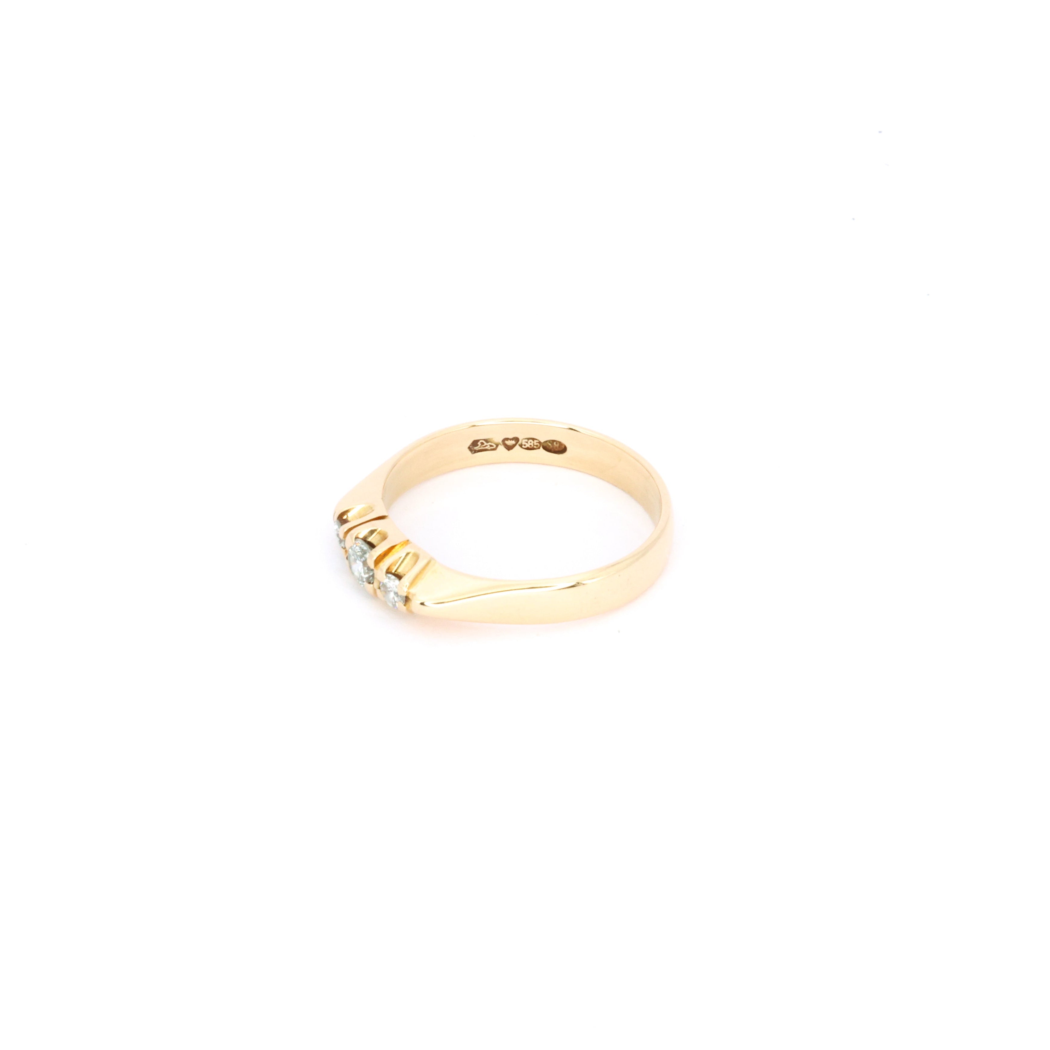 3 Stud Diamond Pinky Ring