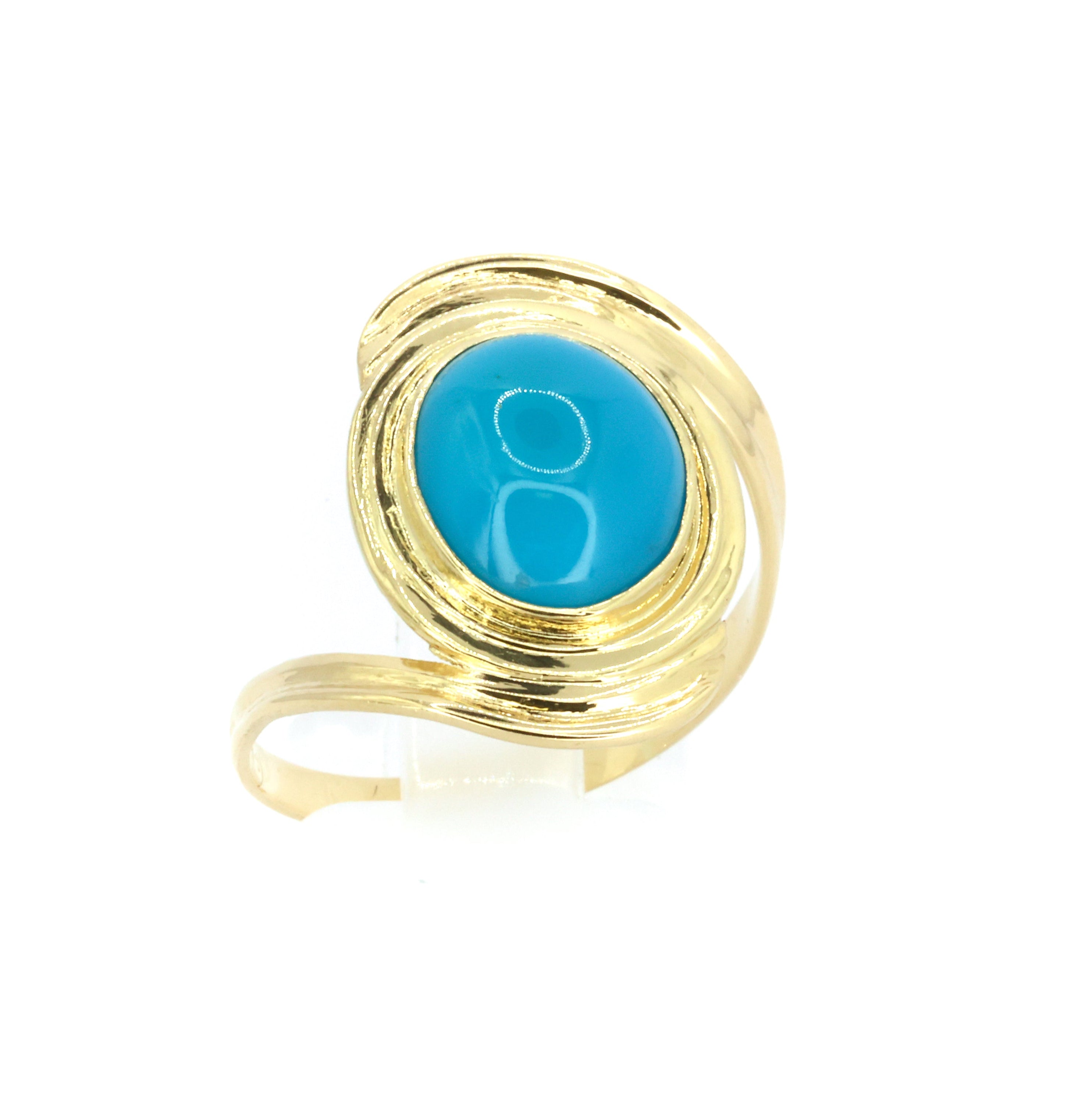 Turquoise Art Deco Gold Ring