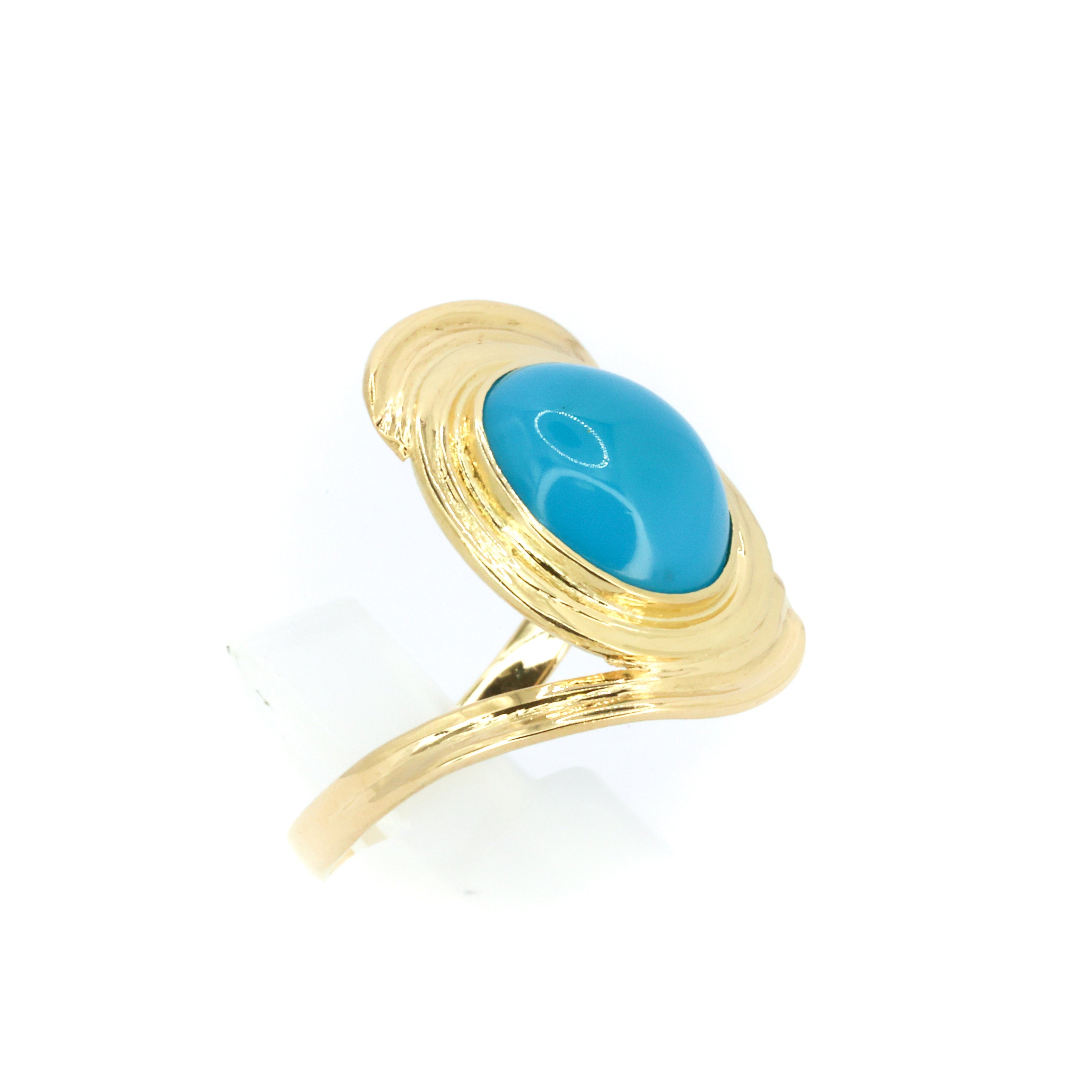 Turquoise Art Deco Gold Ring