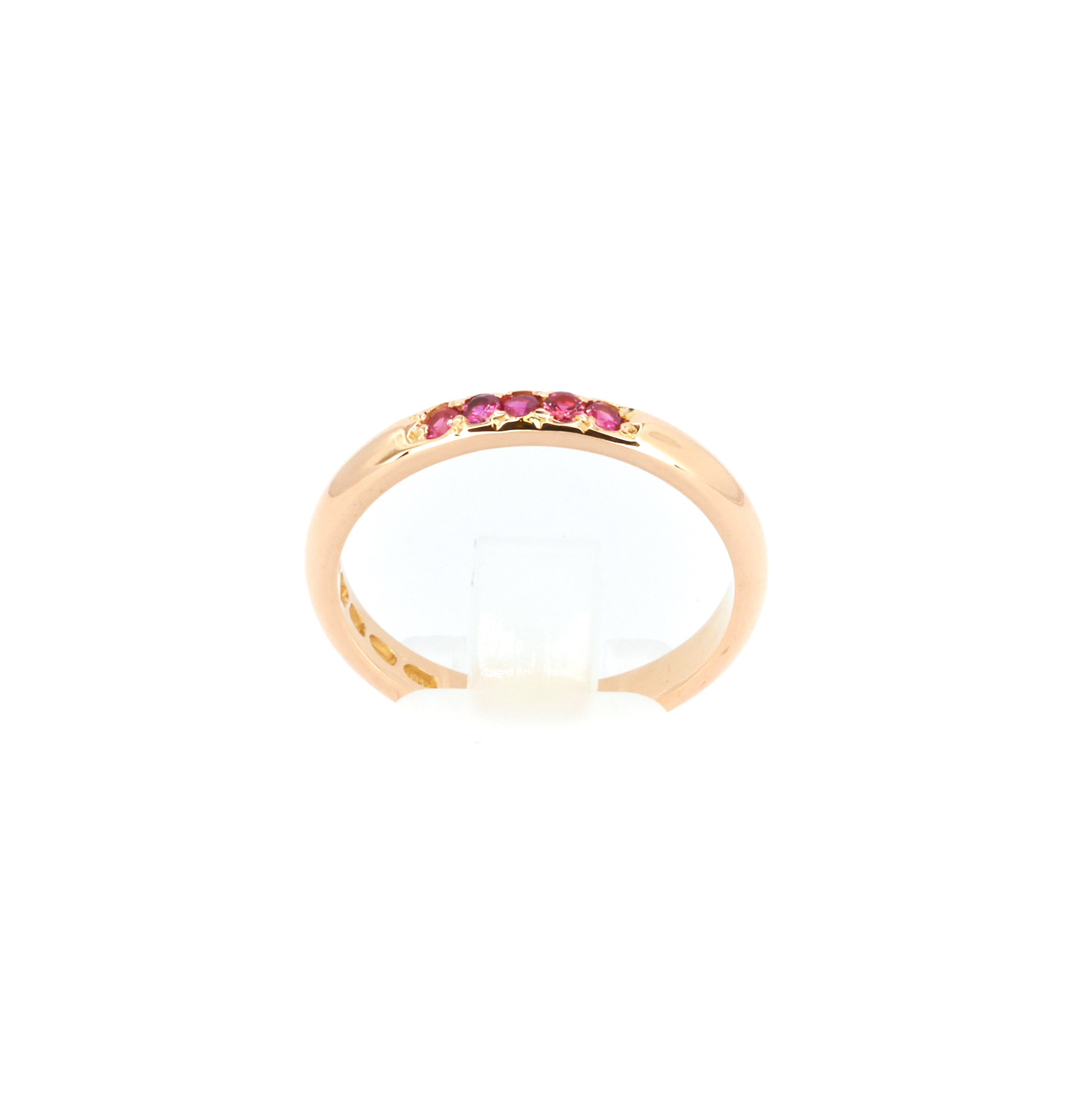 Raspberry Pink Gem Gold Ring