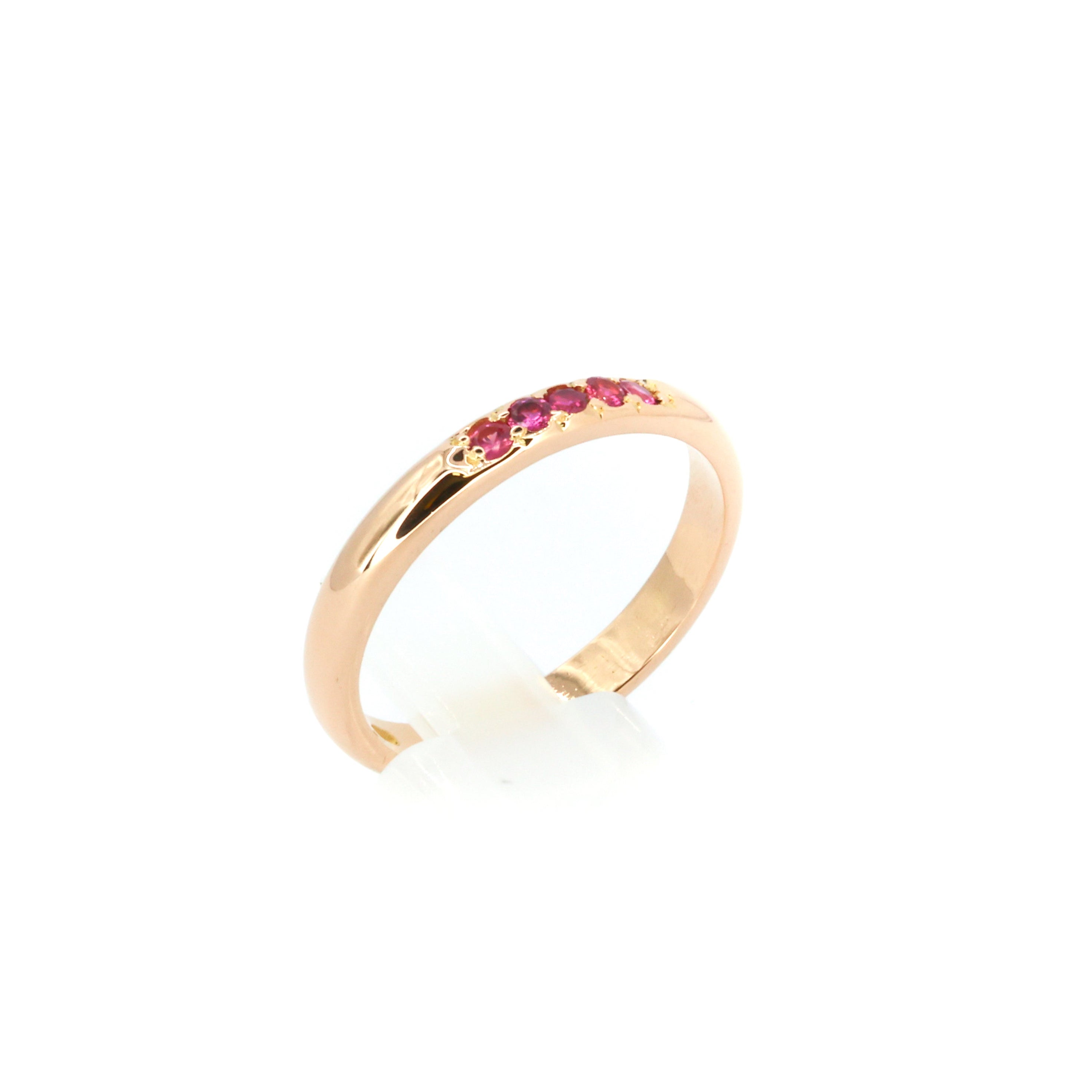 Raspberry Pink Gem Gold Ring