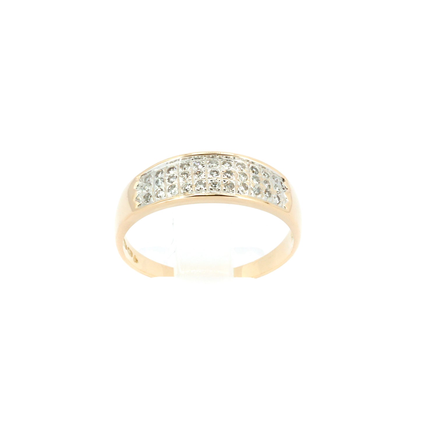 Diamond Multi-Row Gold Band Ring