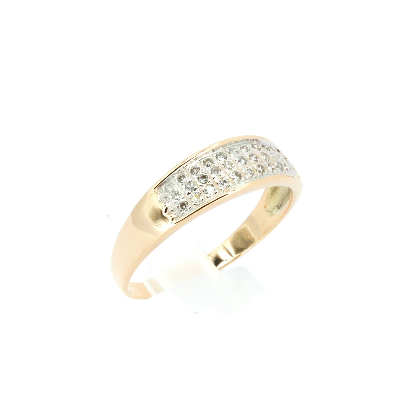 Diamond Multi-Row Gold Band Ring