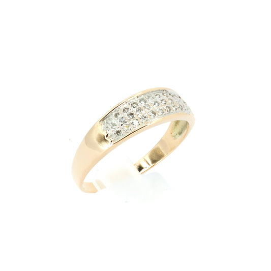 Diamond Multi-Row Gold Band Ring