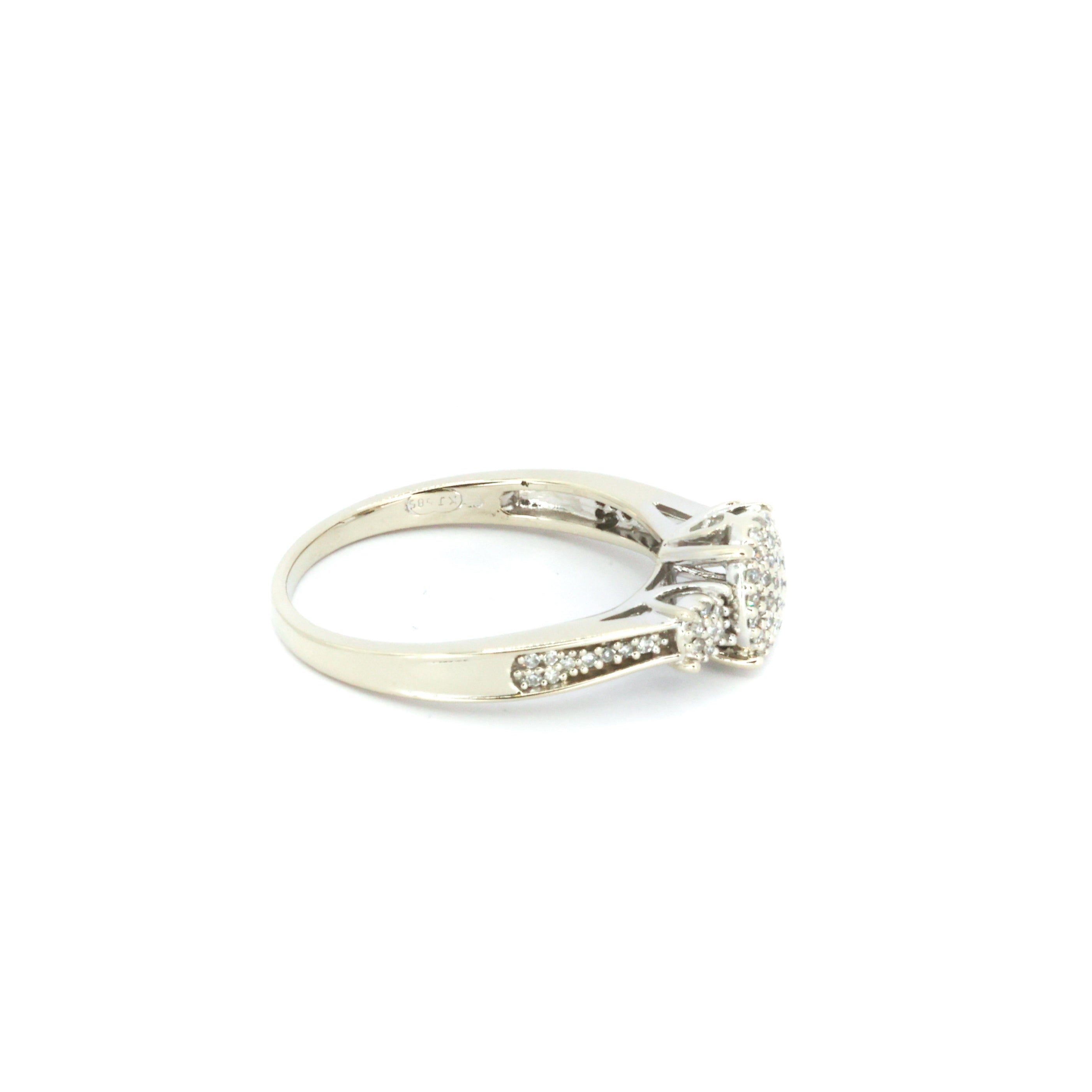 Diamond Cluster White Gold Ring