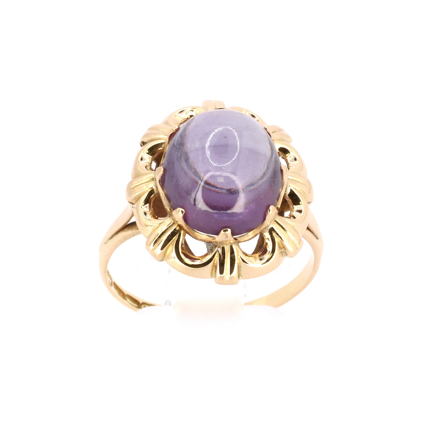 Vintage Cabochon-kultainen cocktail-sormus