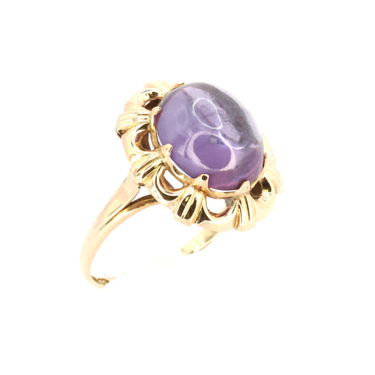 Vintage Cabochon-kultainen cocktail-sormus