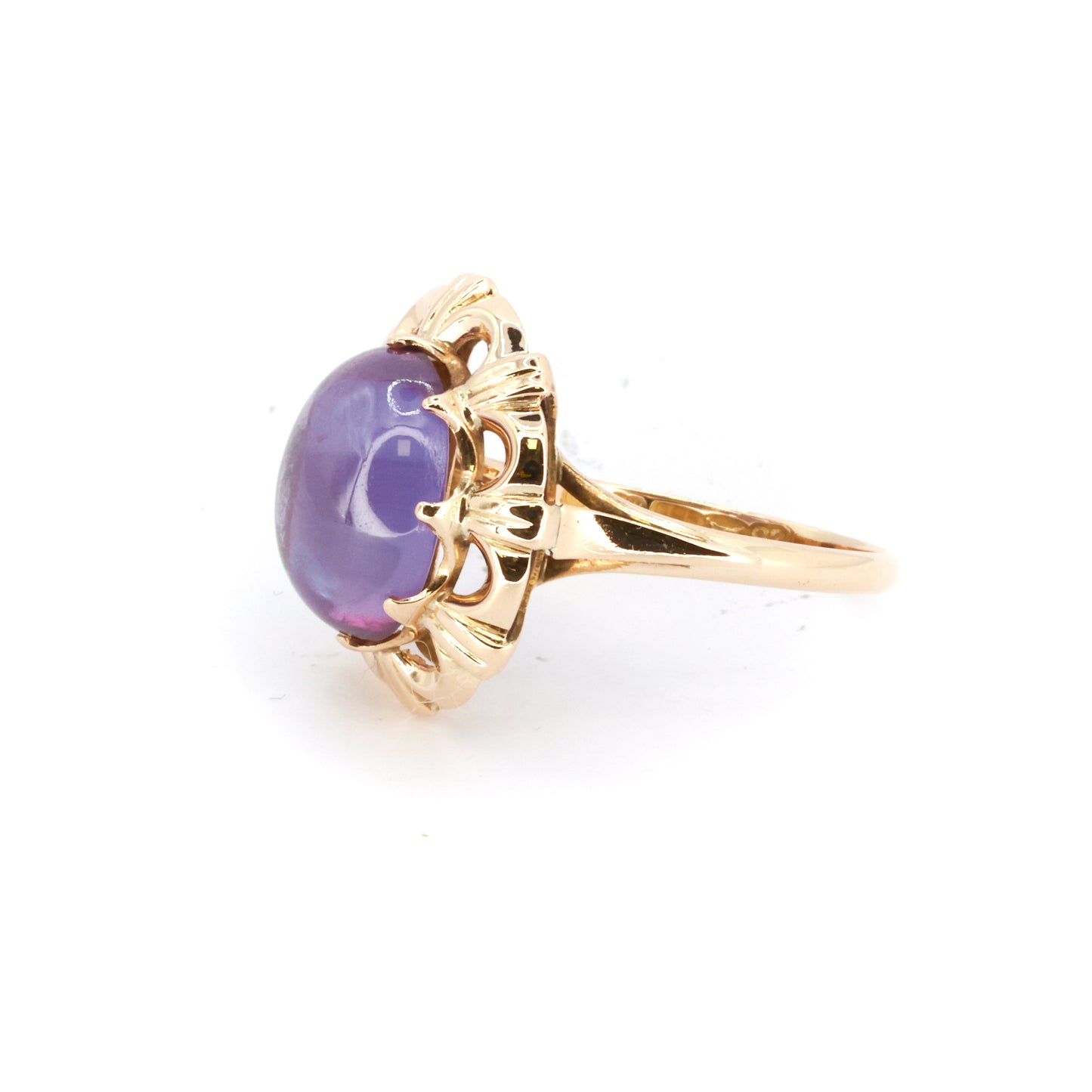 Vintage Cabochon-kultainen cocktail-sormus