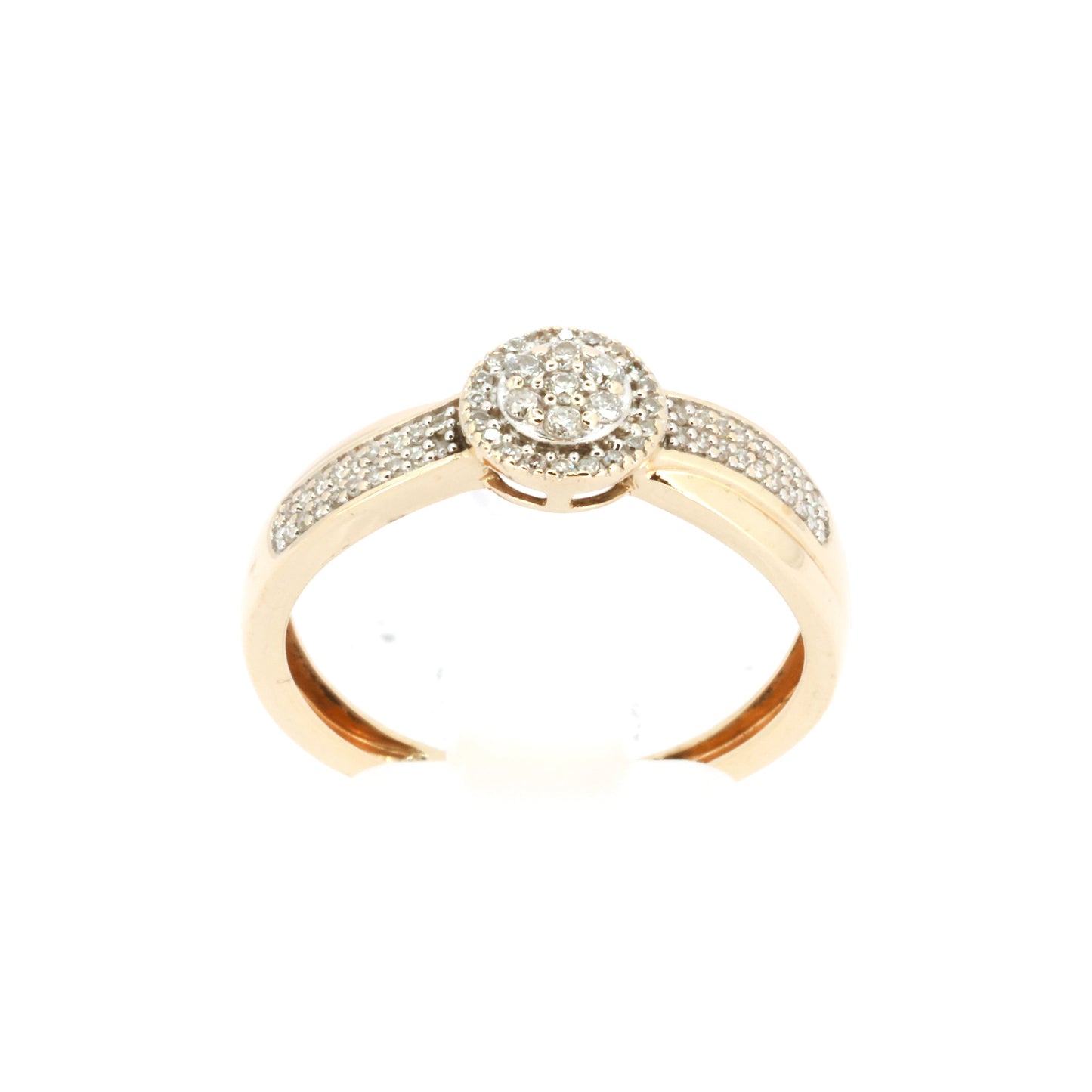 Pavé-timanttisormus keltakulta