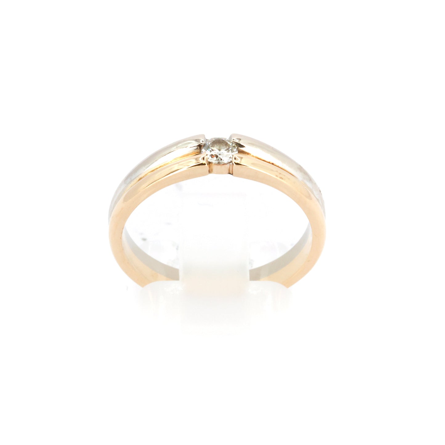 Stud Diamond White & Yellow Gold Band
