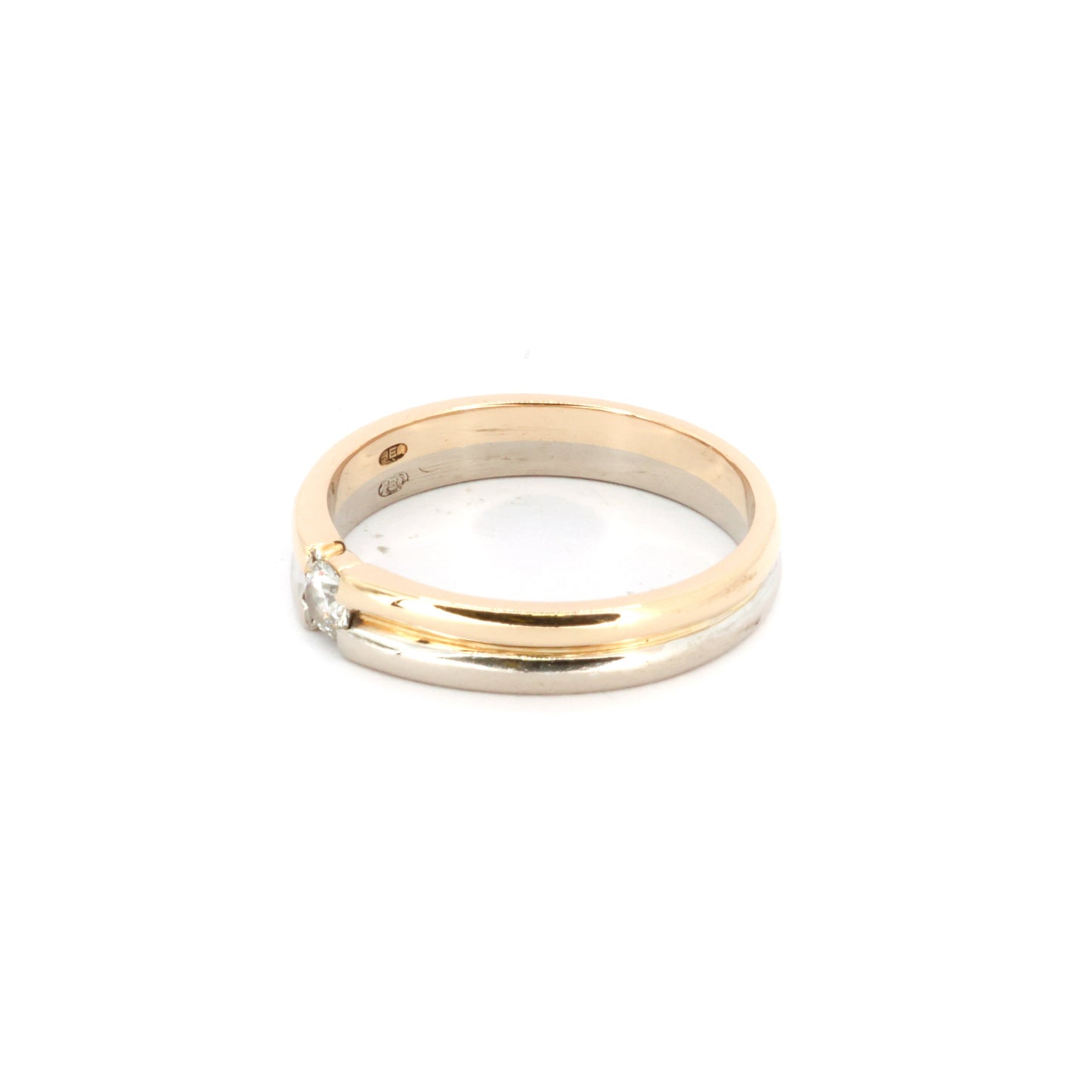 Stud Diamond White & Yellow Gold Band