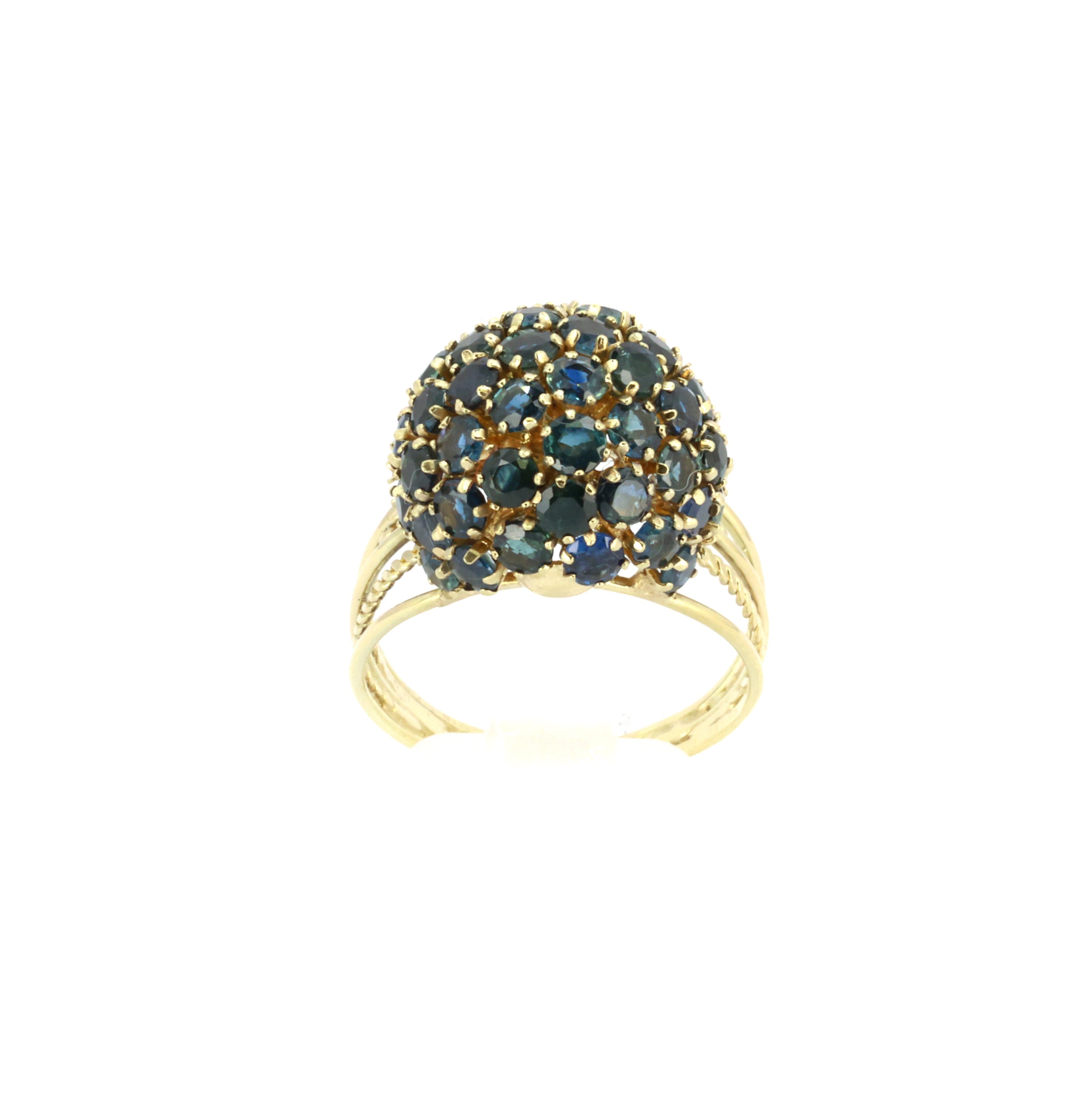 Sapphire Globe Gold Ring