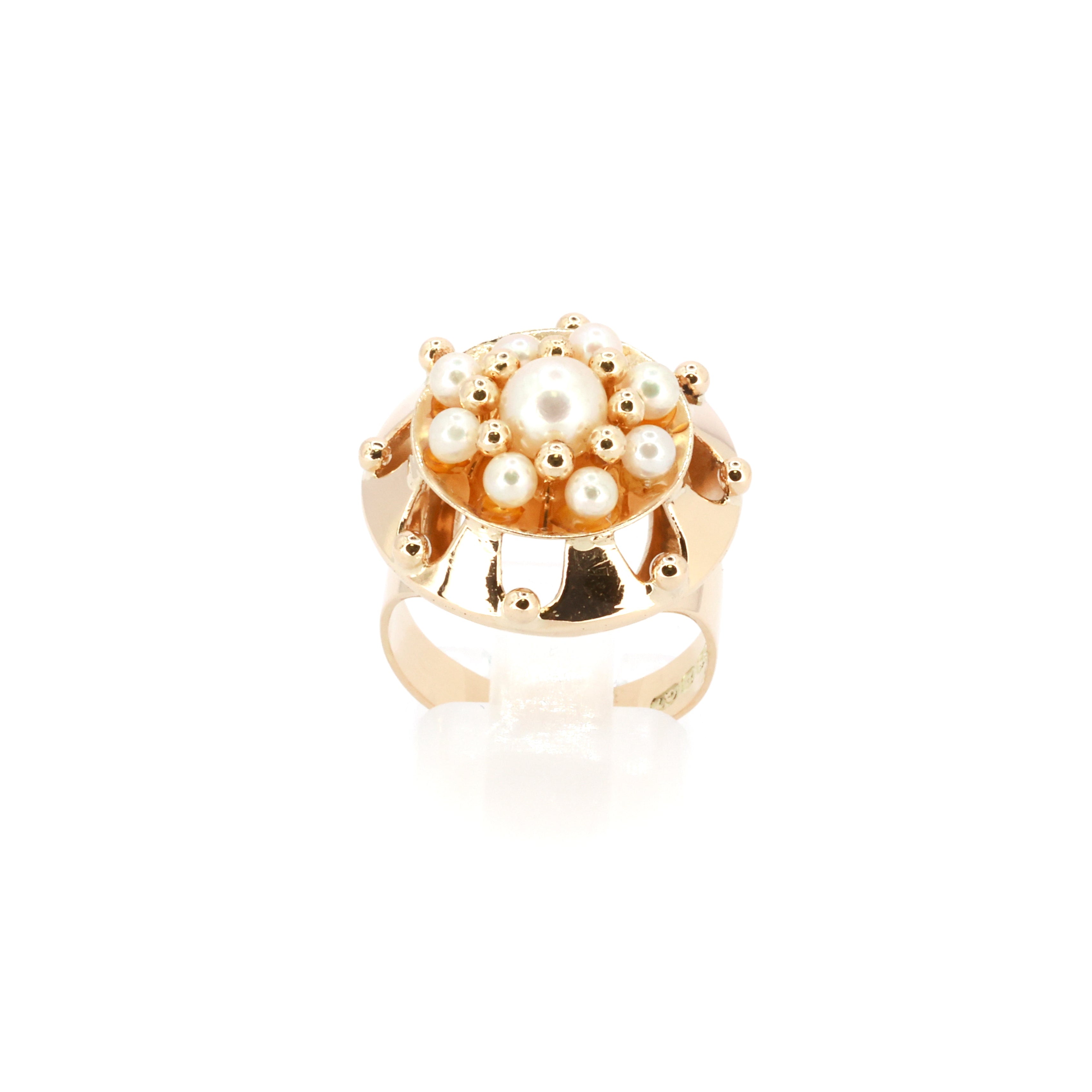 Vintage Pearl Cluster Cocktail Ring