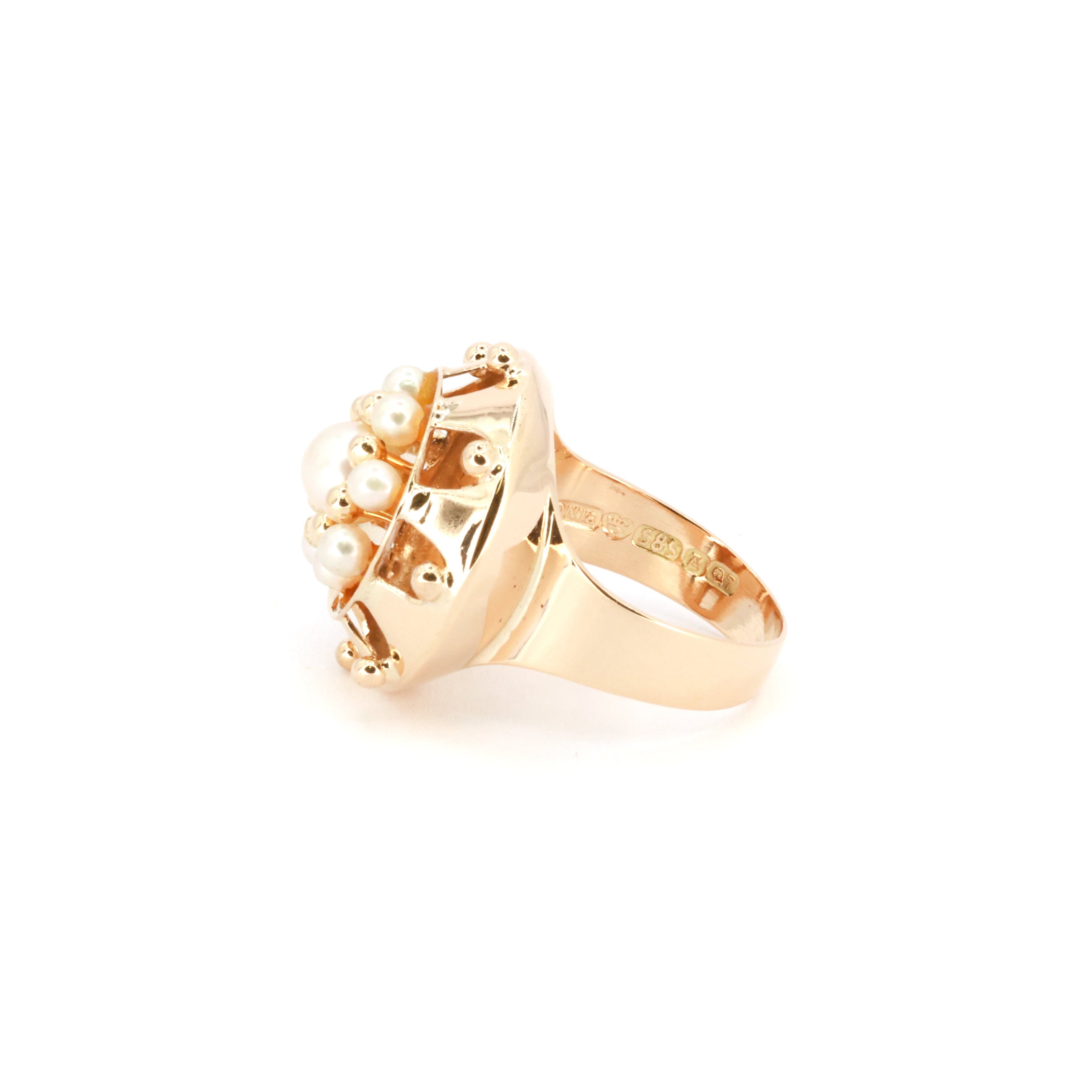 Vintage Pearl Cluster Cocktail Ring