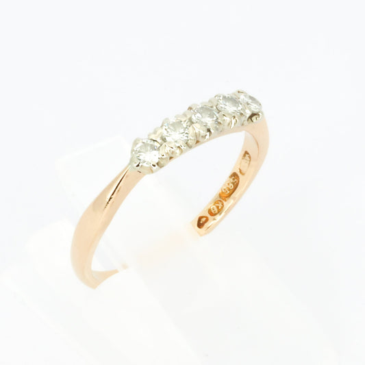 Five Diamond Gold Ring