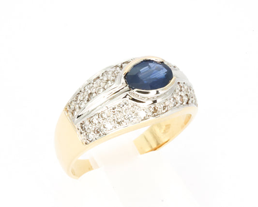 Sapphire Diamond Gold Ring