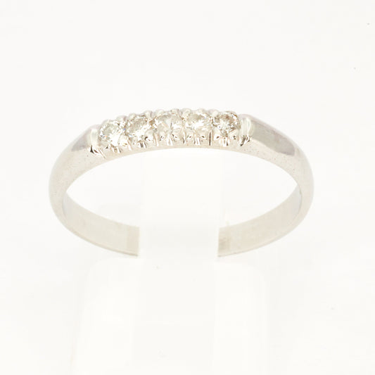 Five Stud Diamond White Gold Ring