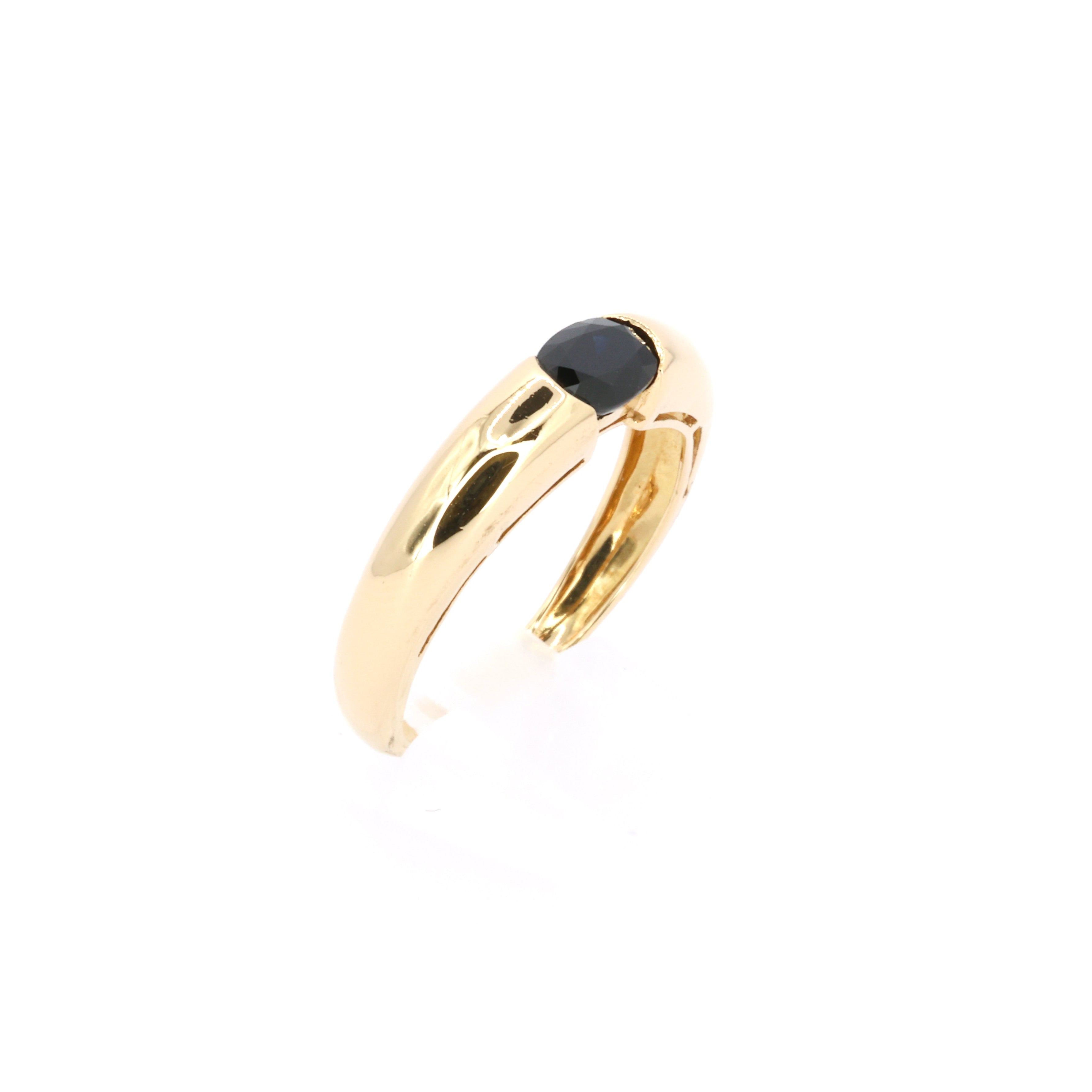 Yellow Gold Sapphire Solitaire Ring