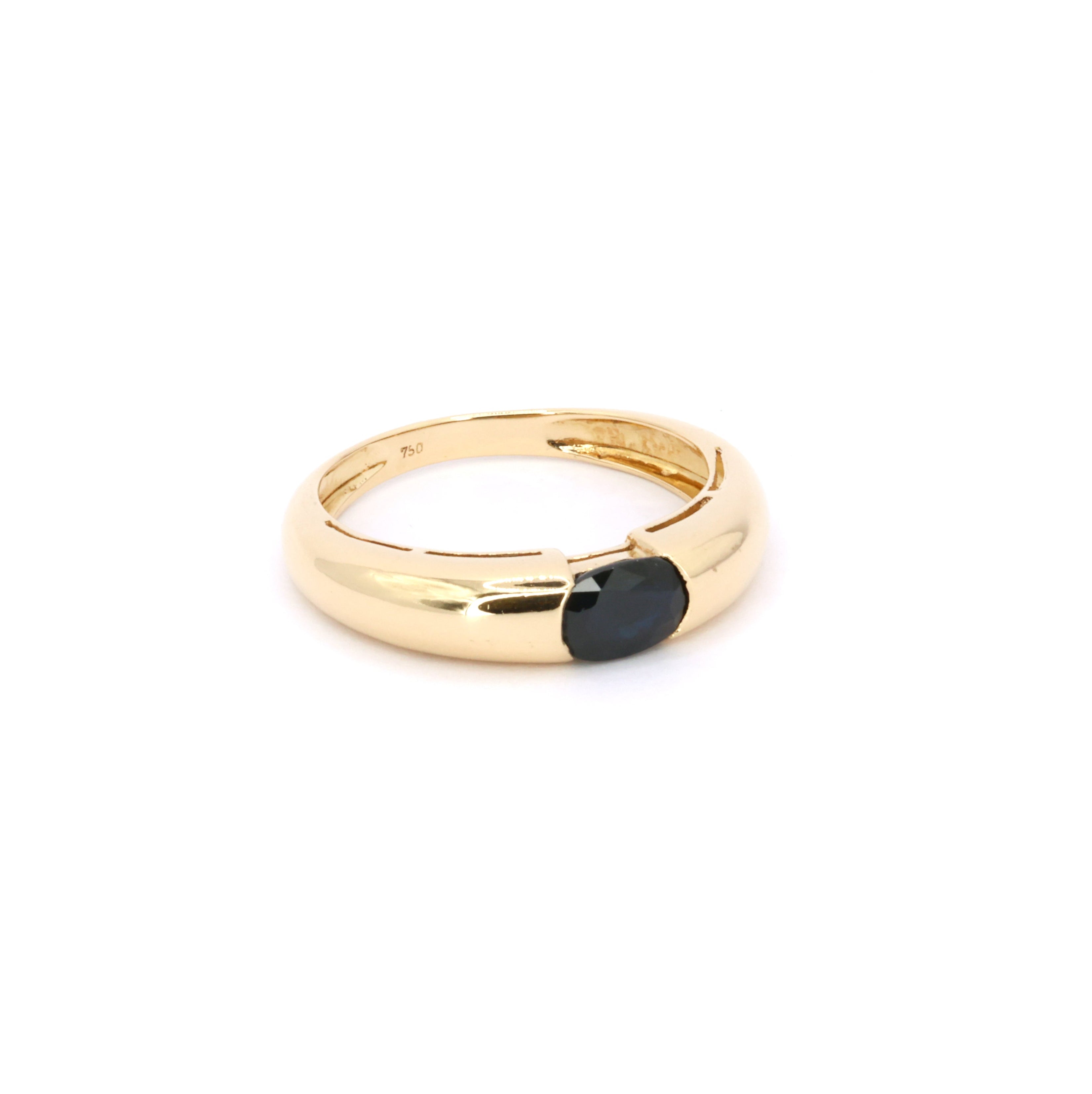Yellow Gold Sapphire Solitaire Ring