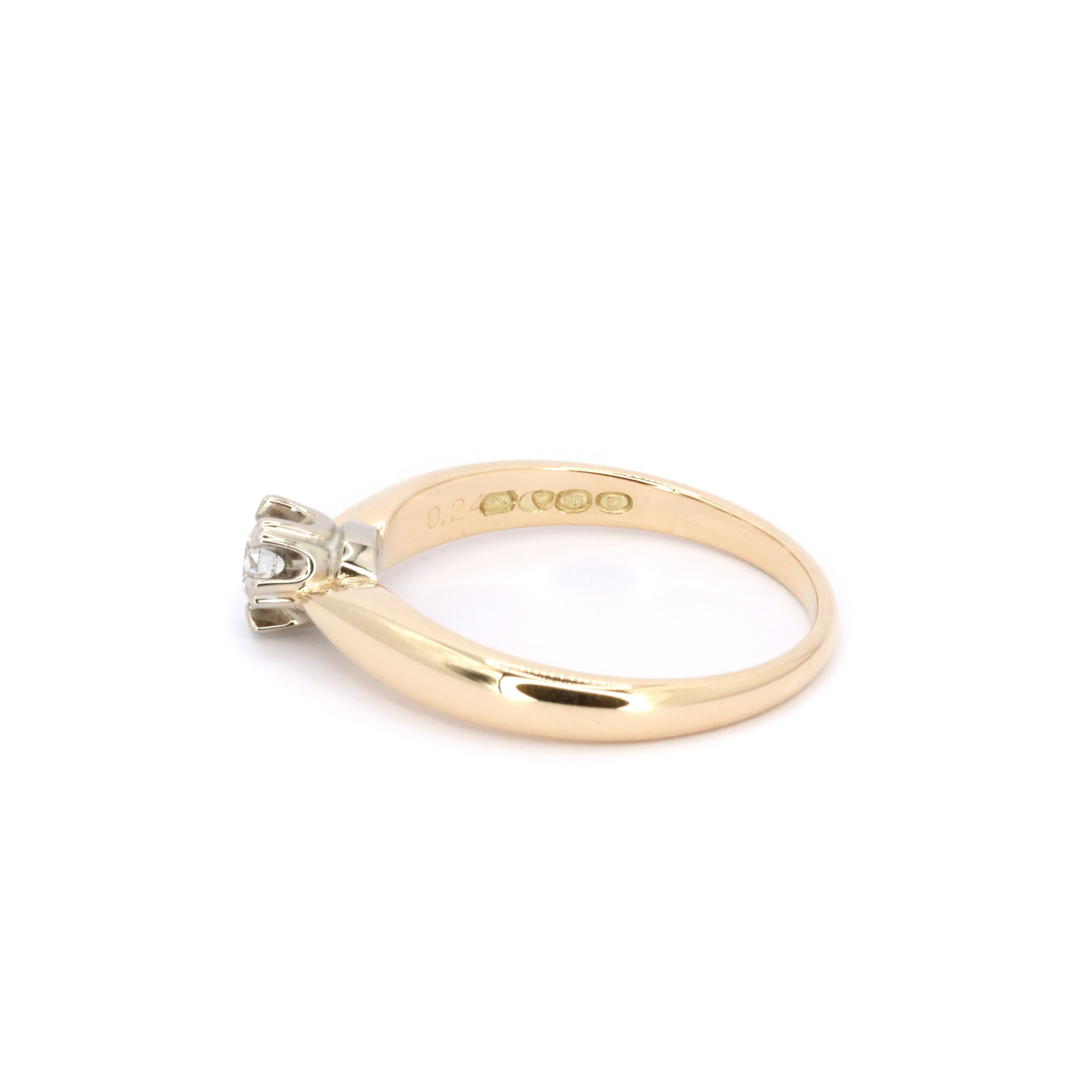 Yellow Gold Diamond Solitaire Ring