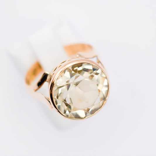 Green Cocktail Gold Ring