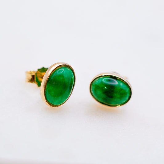 Chrysoprase stud earrings