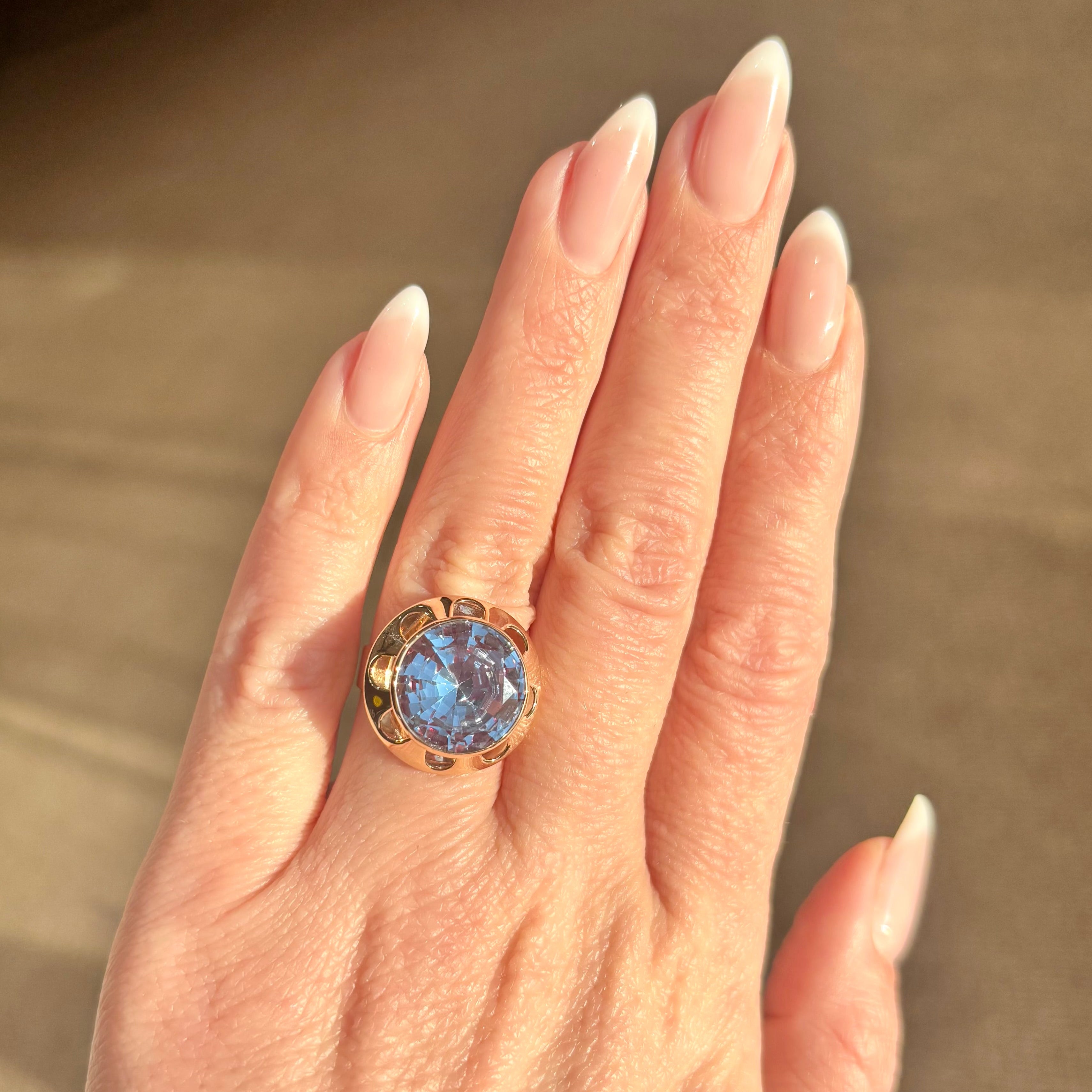Baby Blue 60's Cocktail Ring