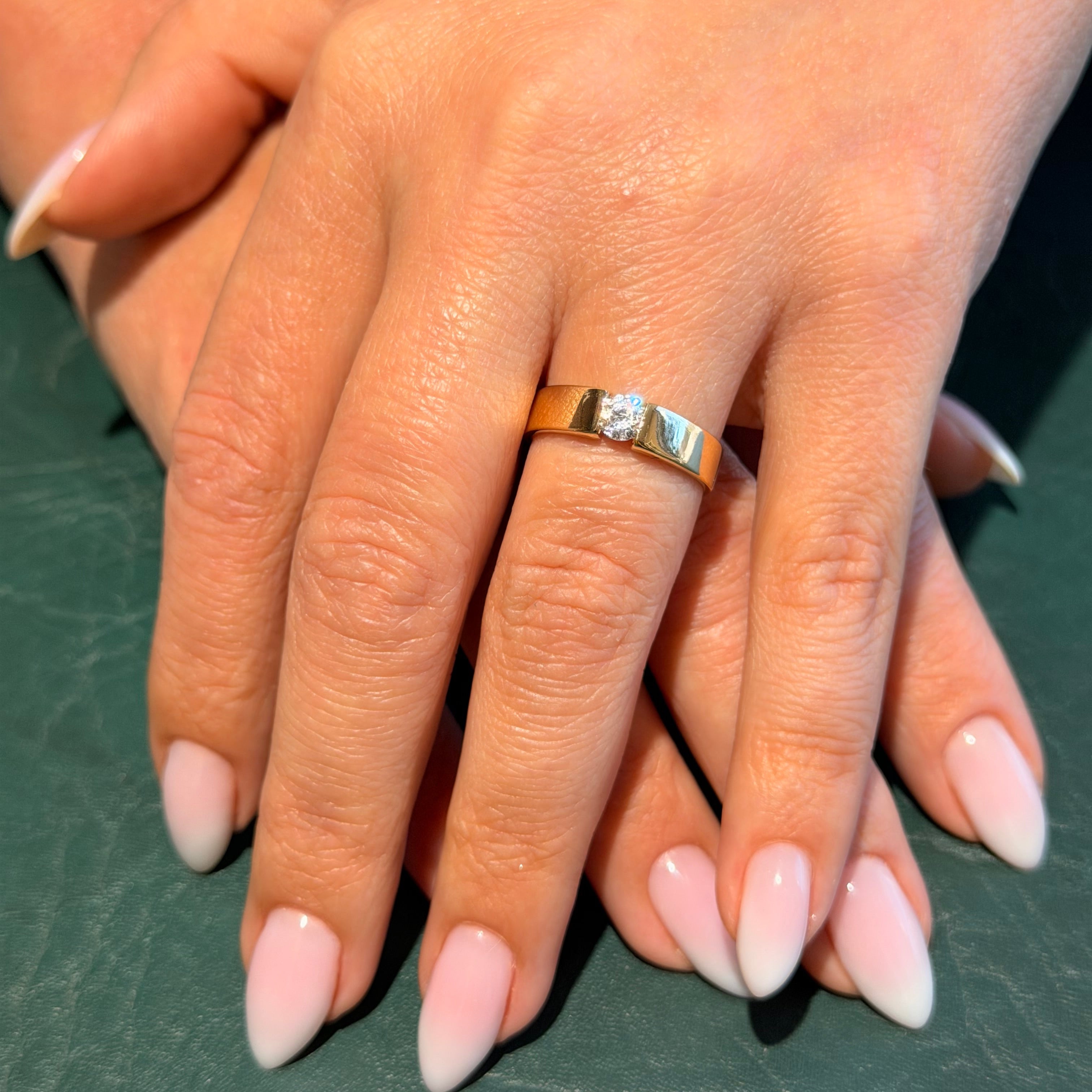 Gold Solitaire Ring