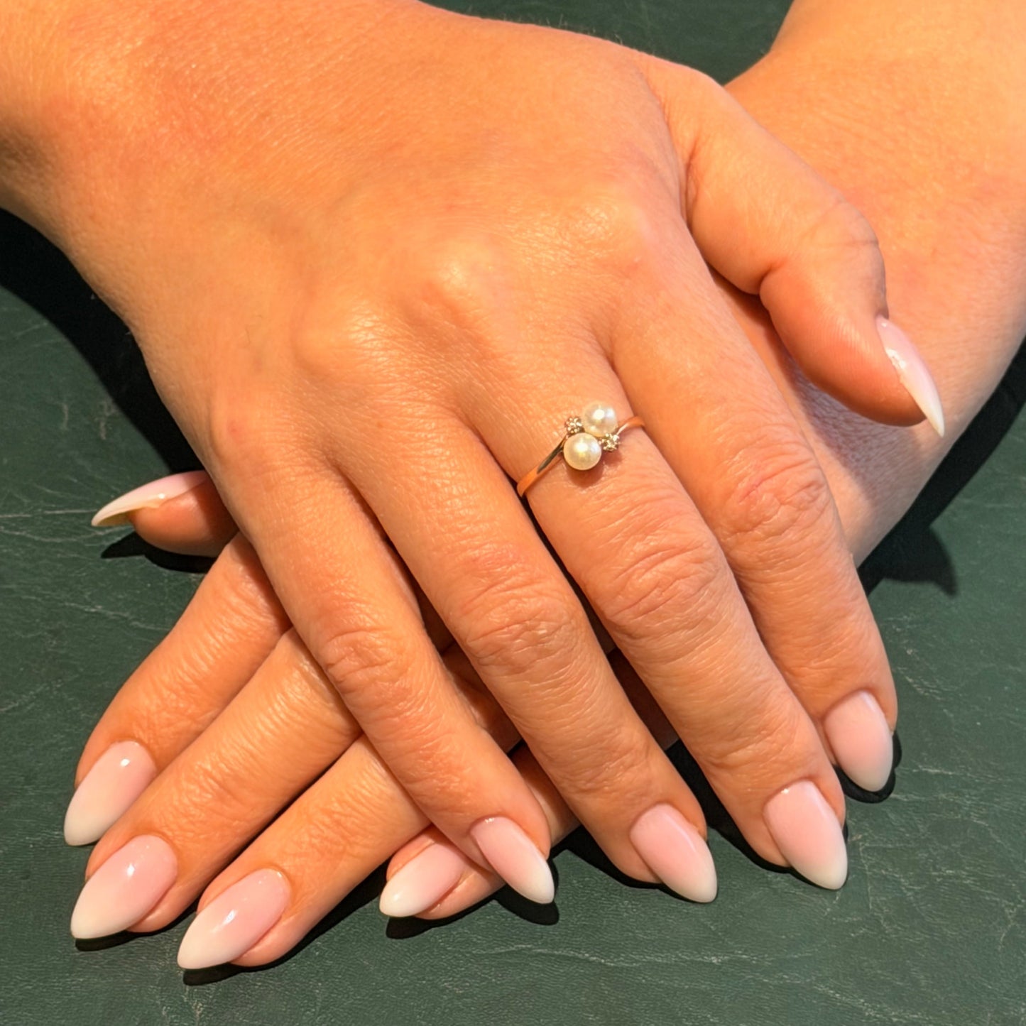 Toi et Moi Pearl & Diamond Ring
