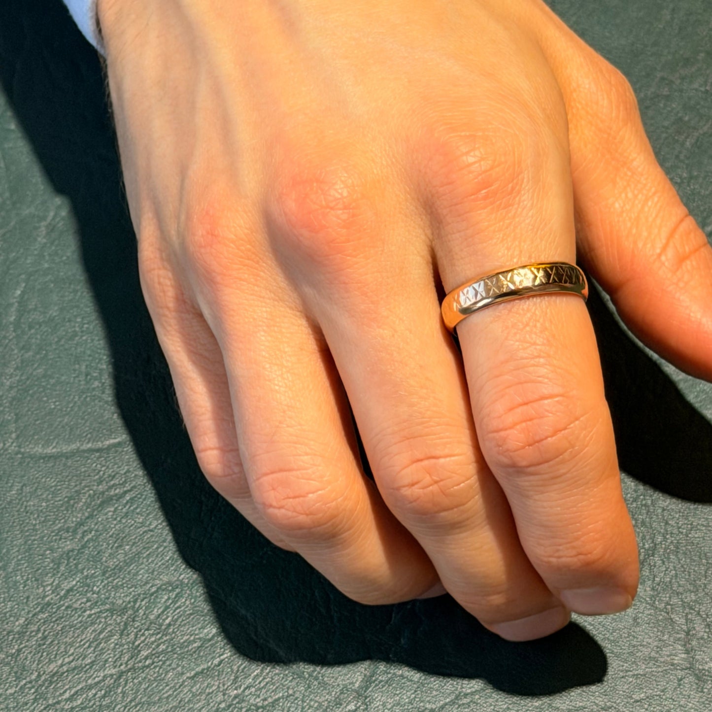 Detailed Gold Band Ring