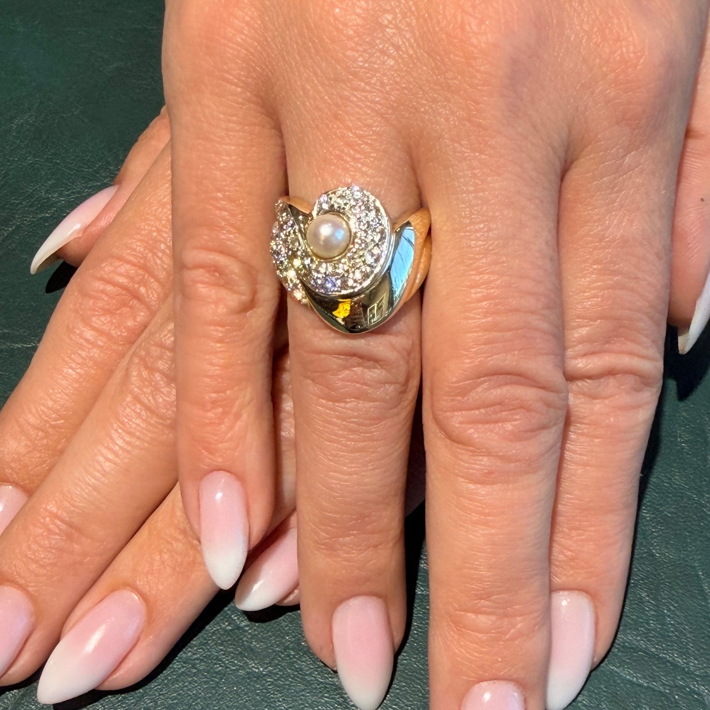 Pearl Gold Cocktail Ring