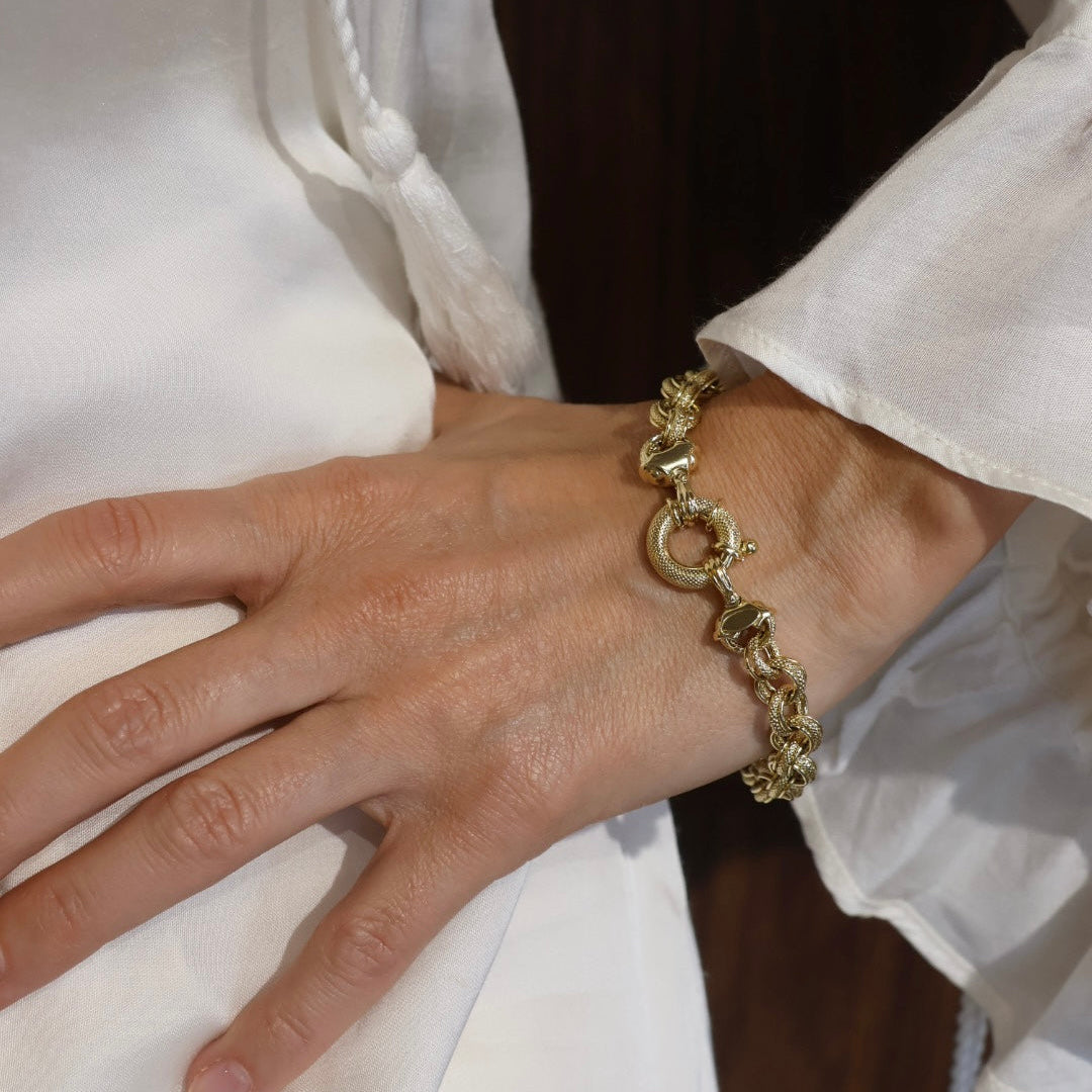 Multi-link Rolo Gold Bracelet