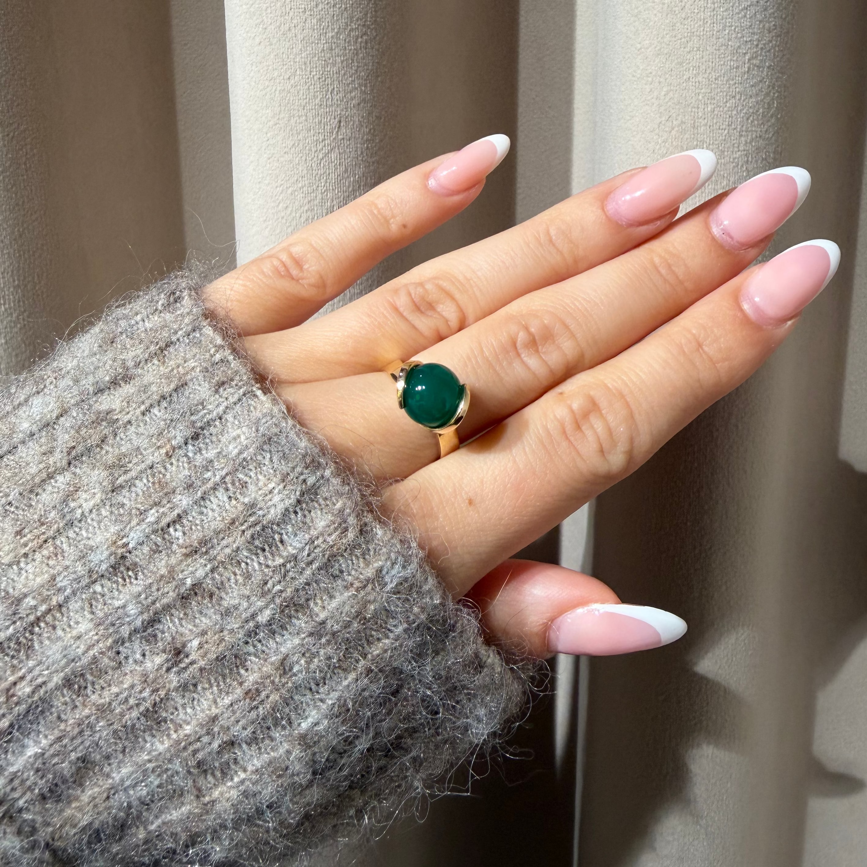 Yellow Gold Chalcedony Ring