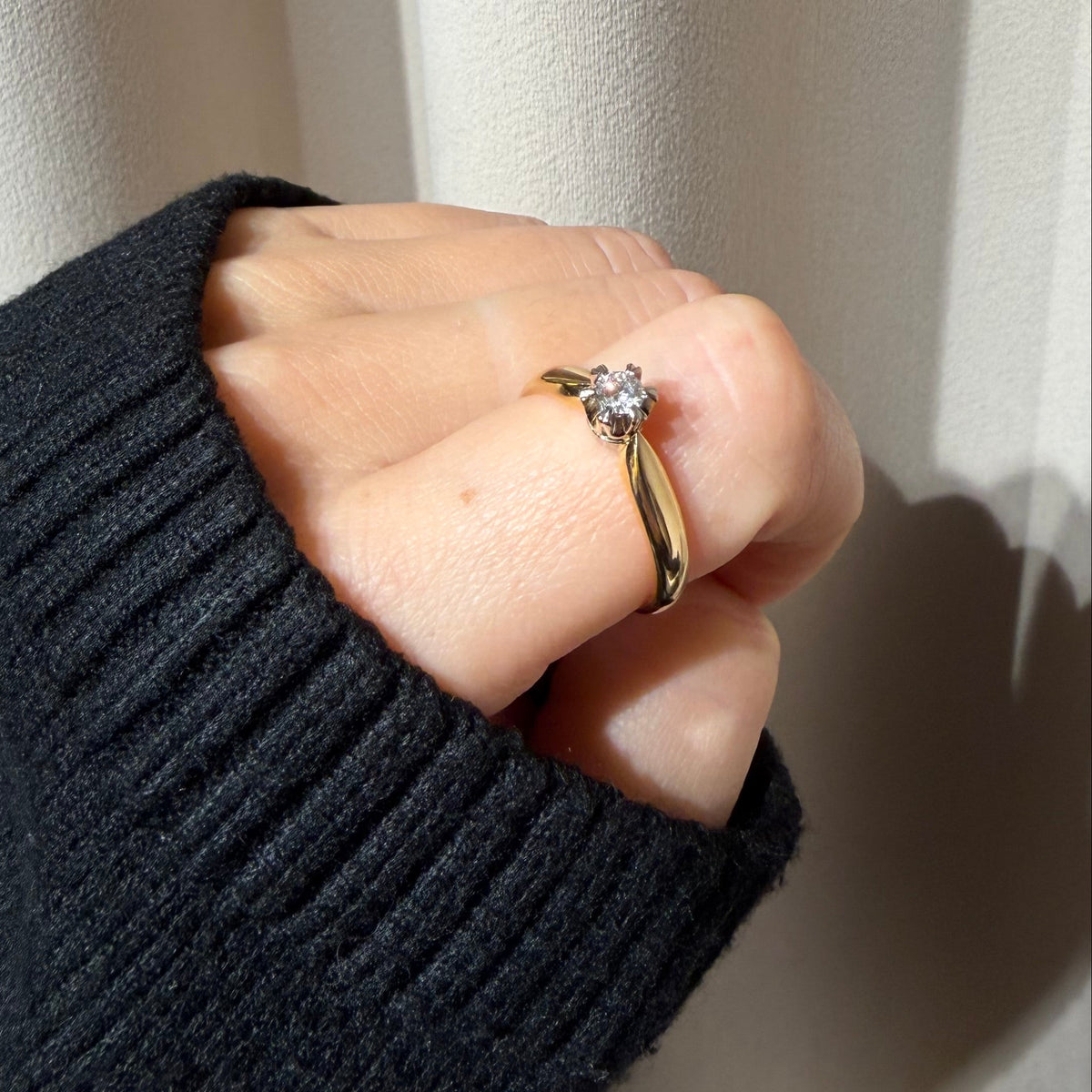Yellow Gold Diamond Solitaire Ring