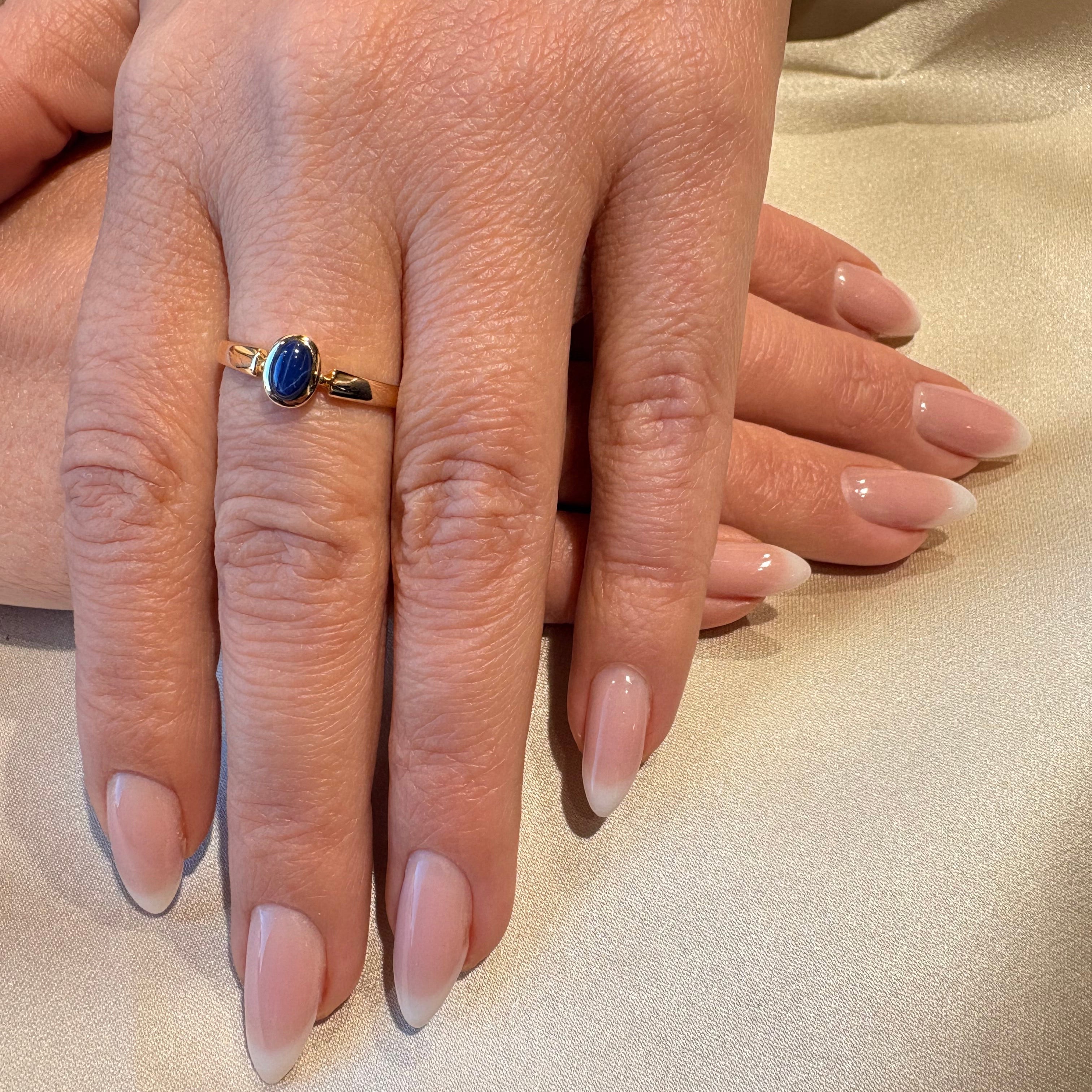 Blue Gem Gold Ring