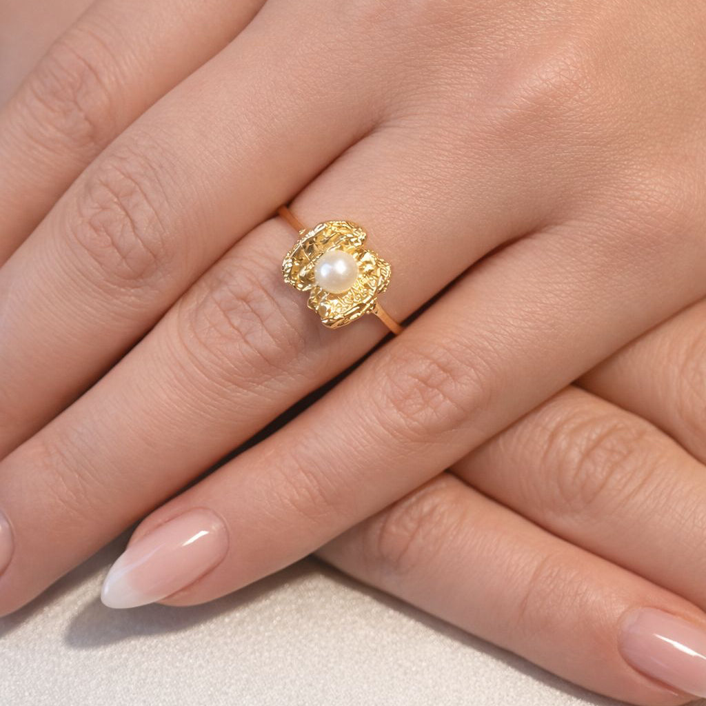 Kultainen Helmi Nugget-sormus