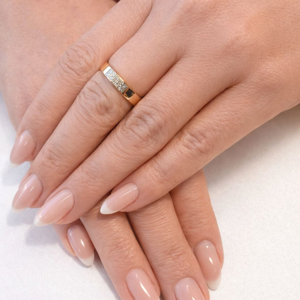 Gold Band with Diamonds