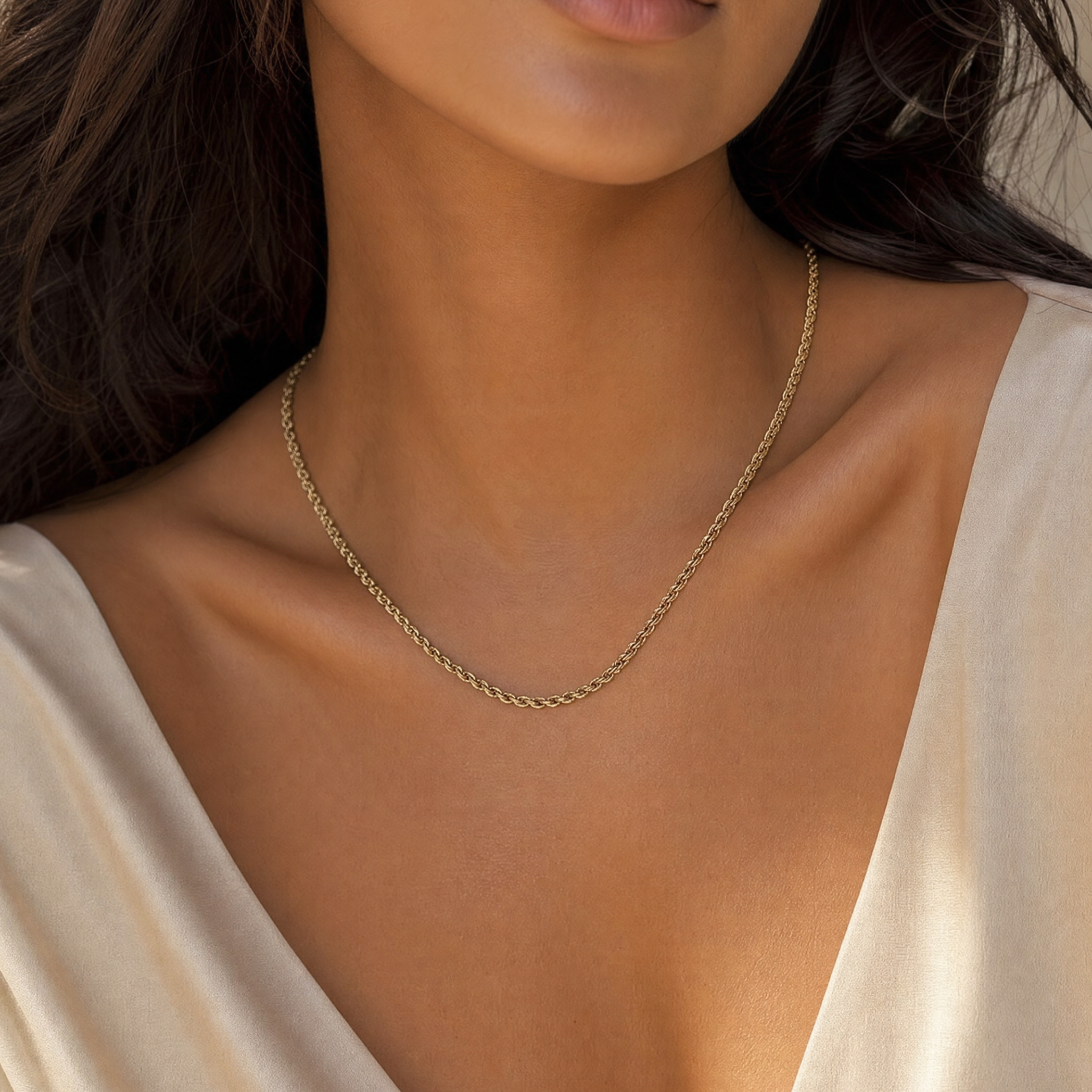 Yellow Gold Wheat Chain Necklace