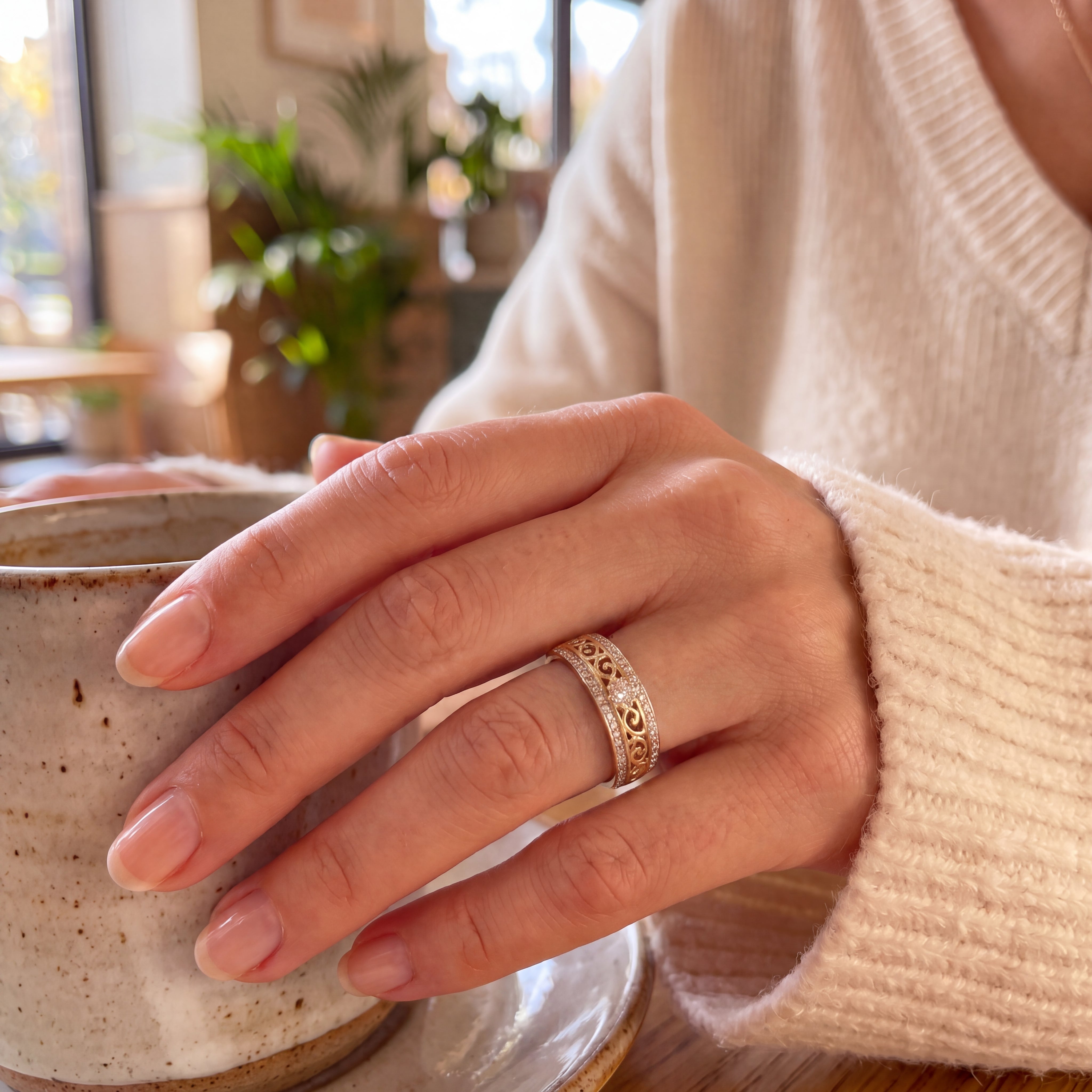Yellow Gold Diamond Princess Ring